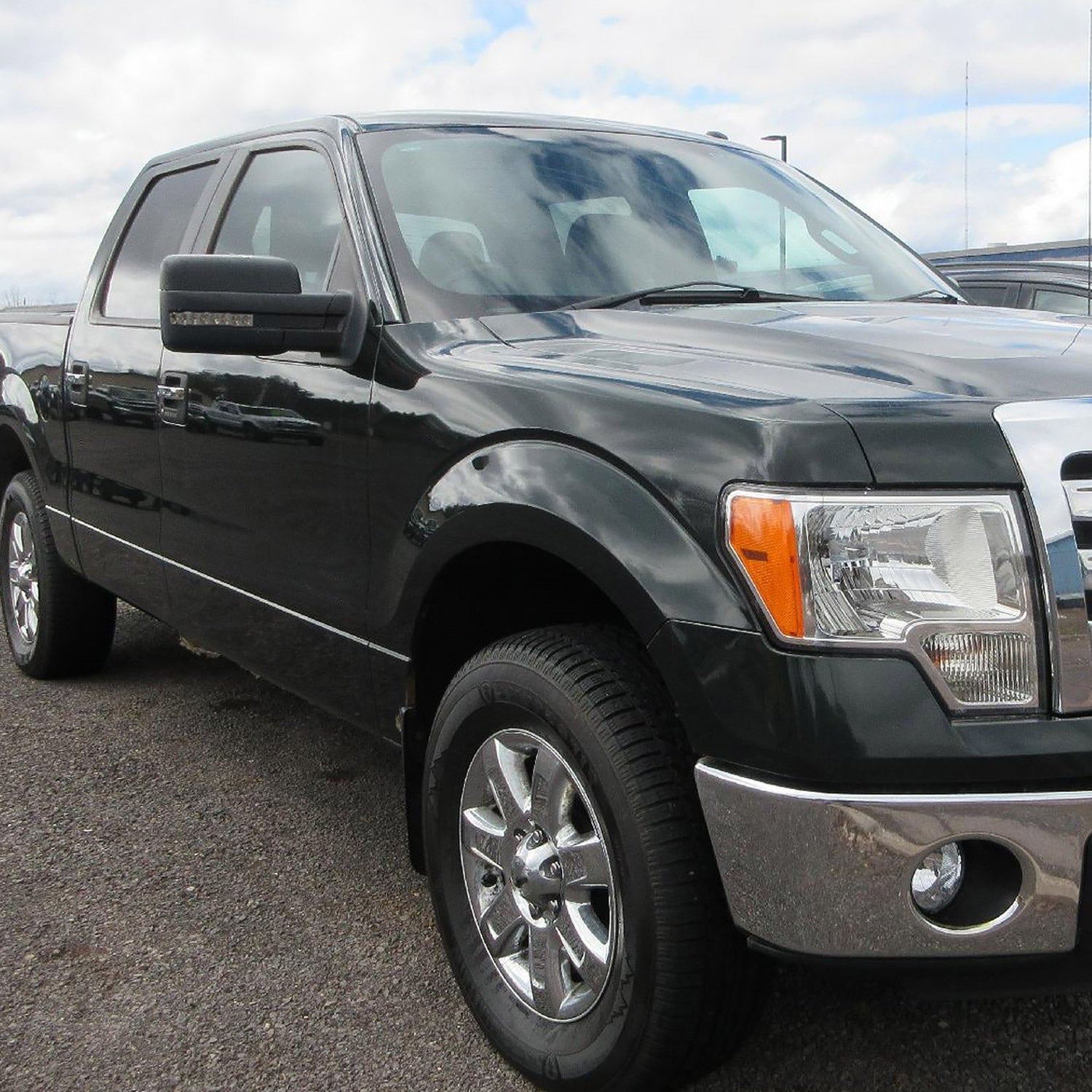 2007-2014 Ford F150 Black Heated Side Mirrors LED Turn Signal & Puddle Light