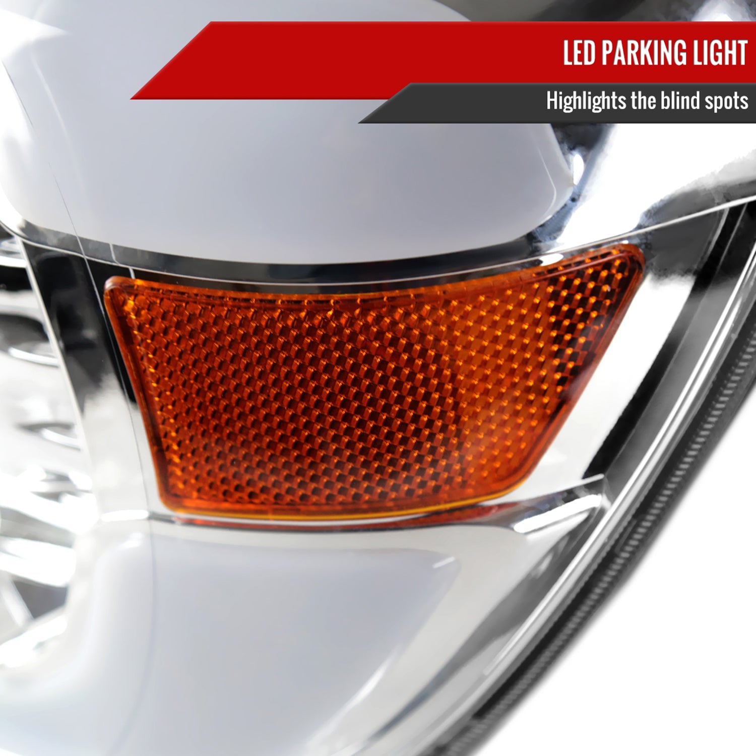 2005-2011 Toyota Tacoma LED Bar Projector Headlights Chrome/Clear Lens