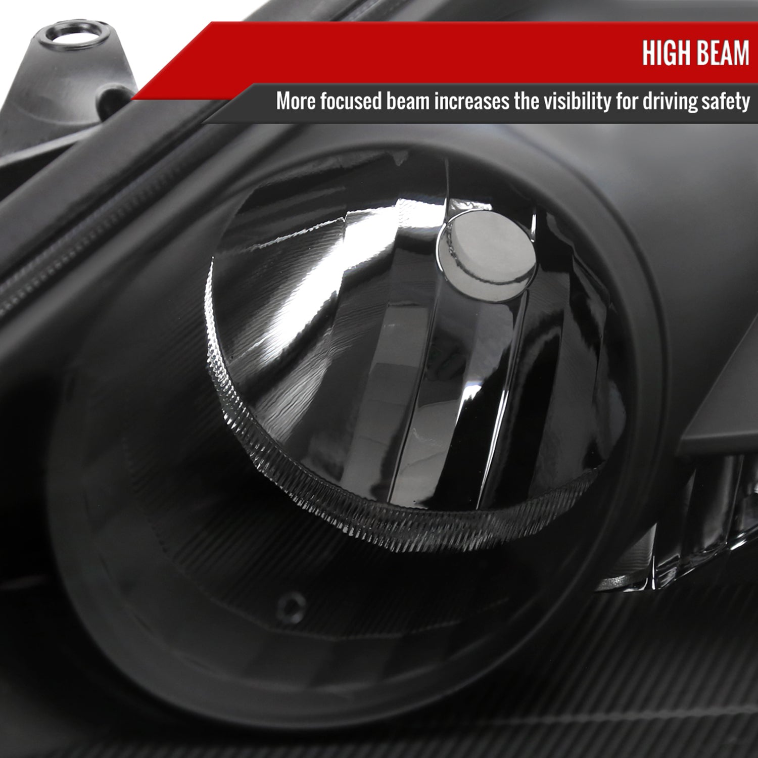 2004-2005 Toyota Sienna Factory Headlights w/Amber Reflector Matt Black/Clear