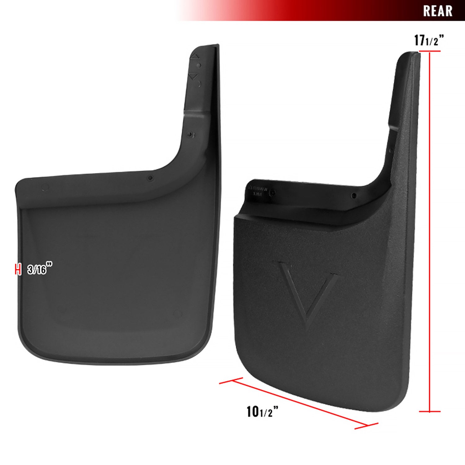 2017-2018 Ford F-250/F-350 Front & Rear Mud Flap Splash Guards w/out Wheel Lip