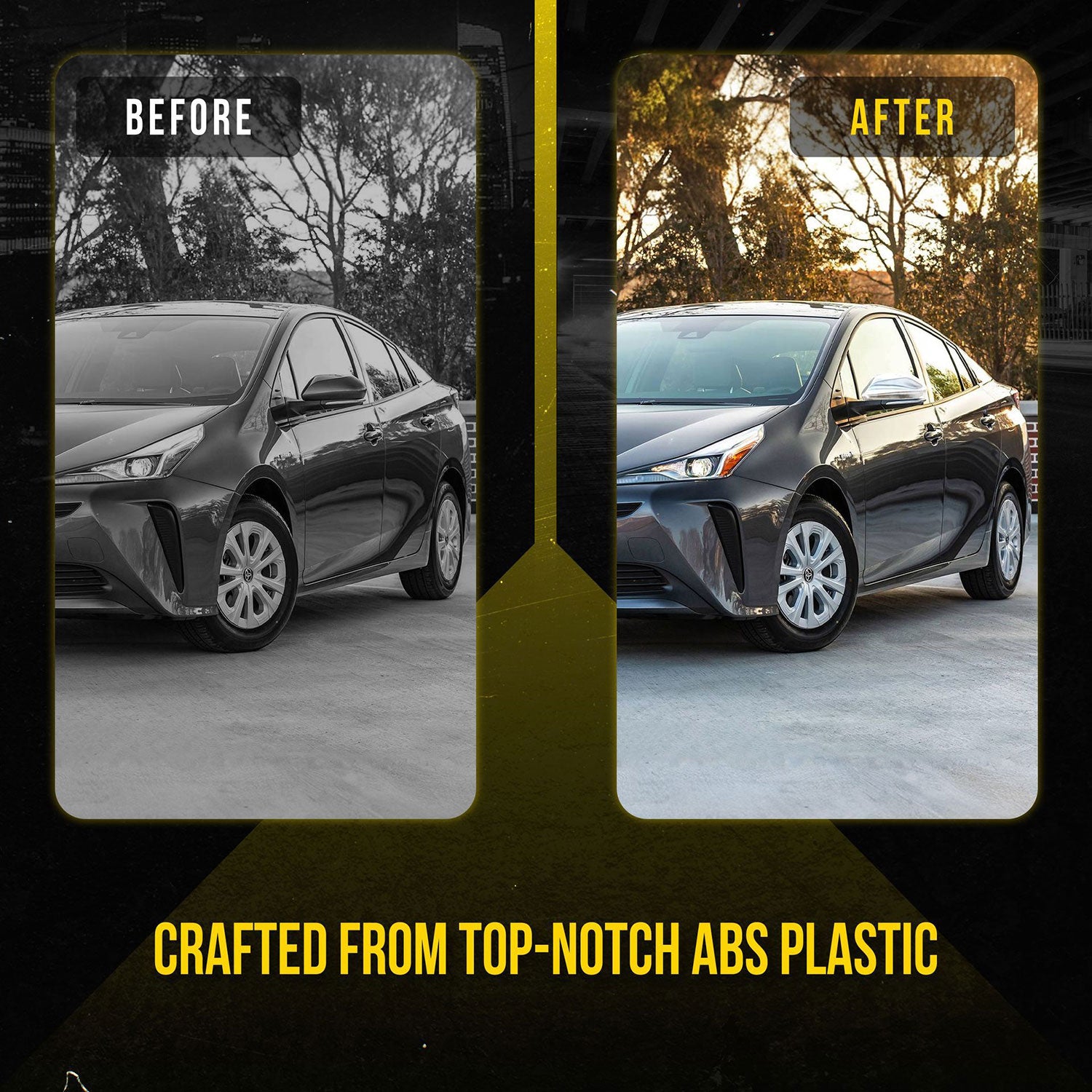 2017-2024 Toyota Prius Mirror Cover Caps Chrome 2Pcs ABS Plastic