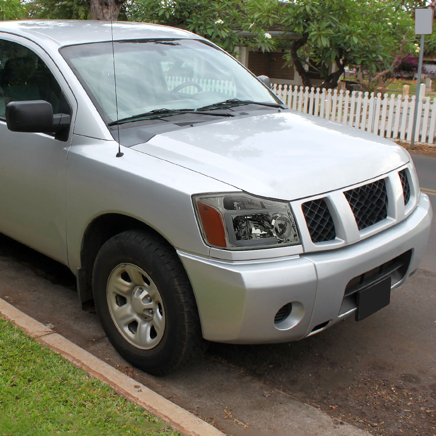 2004-2015 Nissan Titan / 04-2007 Armada LED Bar Factory Headlights Light Smoke
