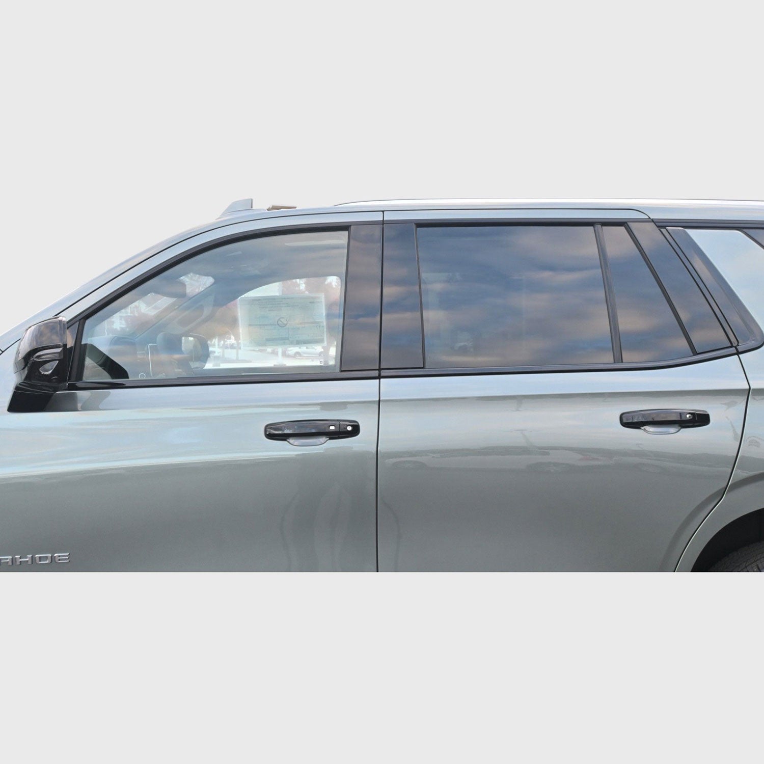 2021-2024 Chevrolet Tahoe Window Trim Set Gloss Black 6Pcs ABS Plastic