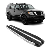 2005-2012 Nissan Pathfinder Running Boards Side Steps Silver & Black