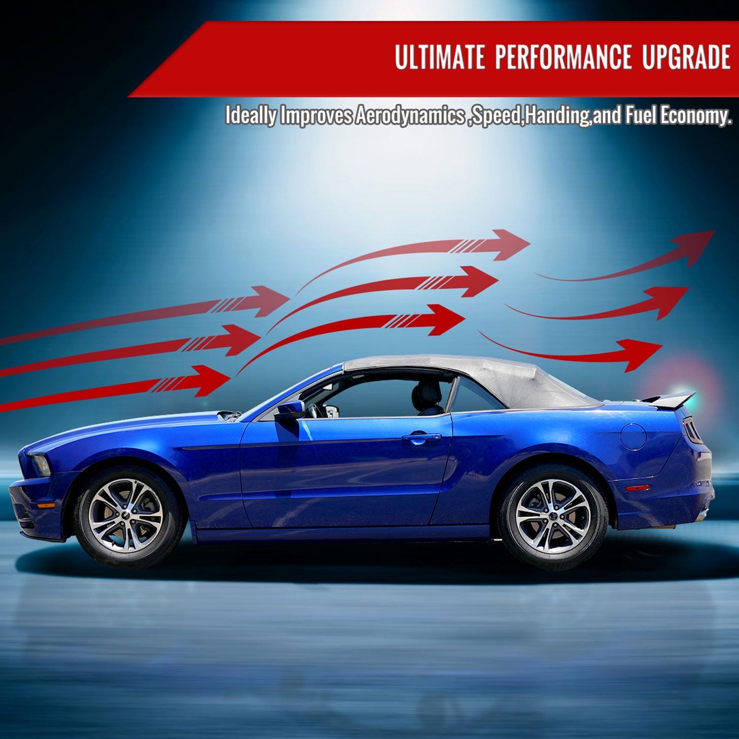 2009-2014 Ford F-150 Glossy Black 3PC Rear Roof Spoiler Wing Kit