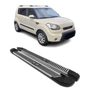2010-2013 Kia Soul Running Boards Side Steps Silver & Black