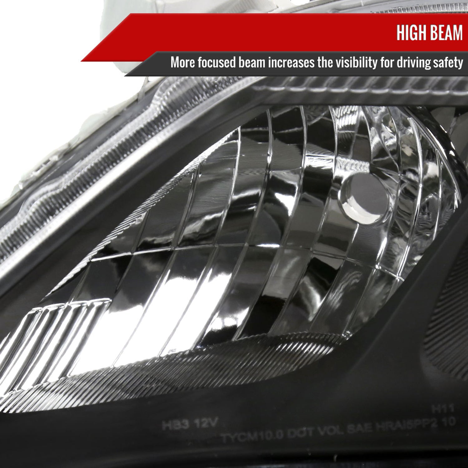 2010-2011 Toyota Camry Projector Headlights Amber Reflectors Matt Black/Clear