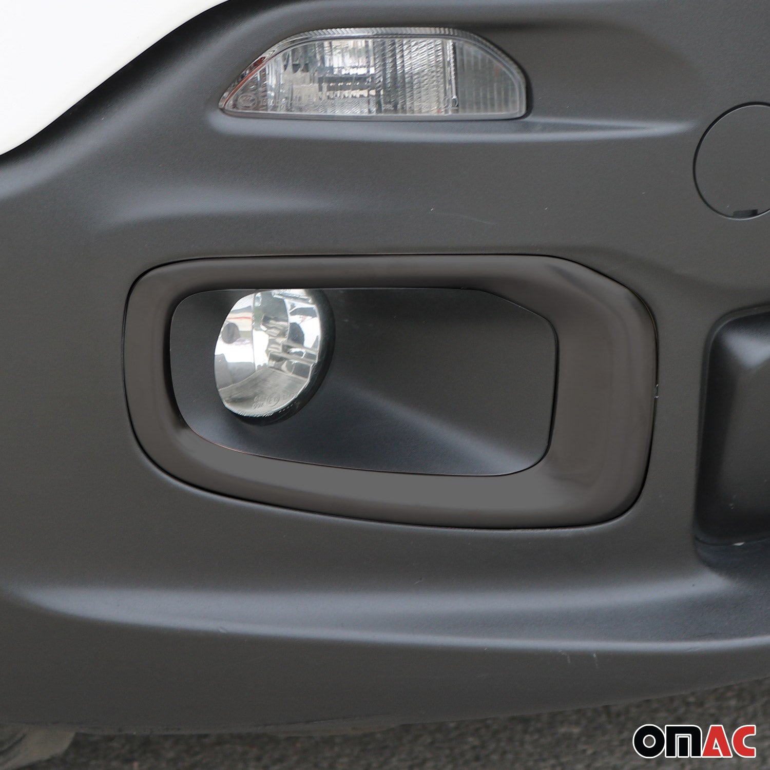 2015-2018 Jeep Renegade Fog Light Lamp Bezel Cover Brushed Steel Dark 2Pcs