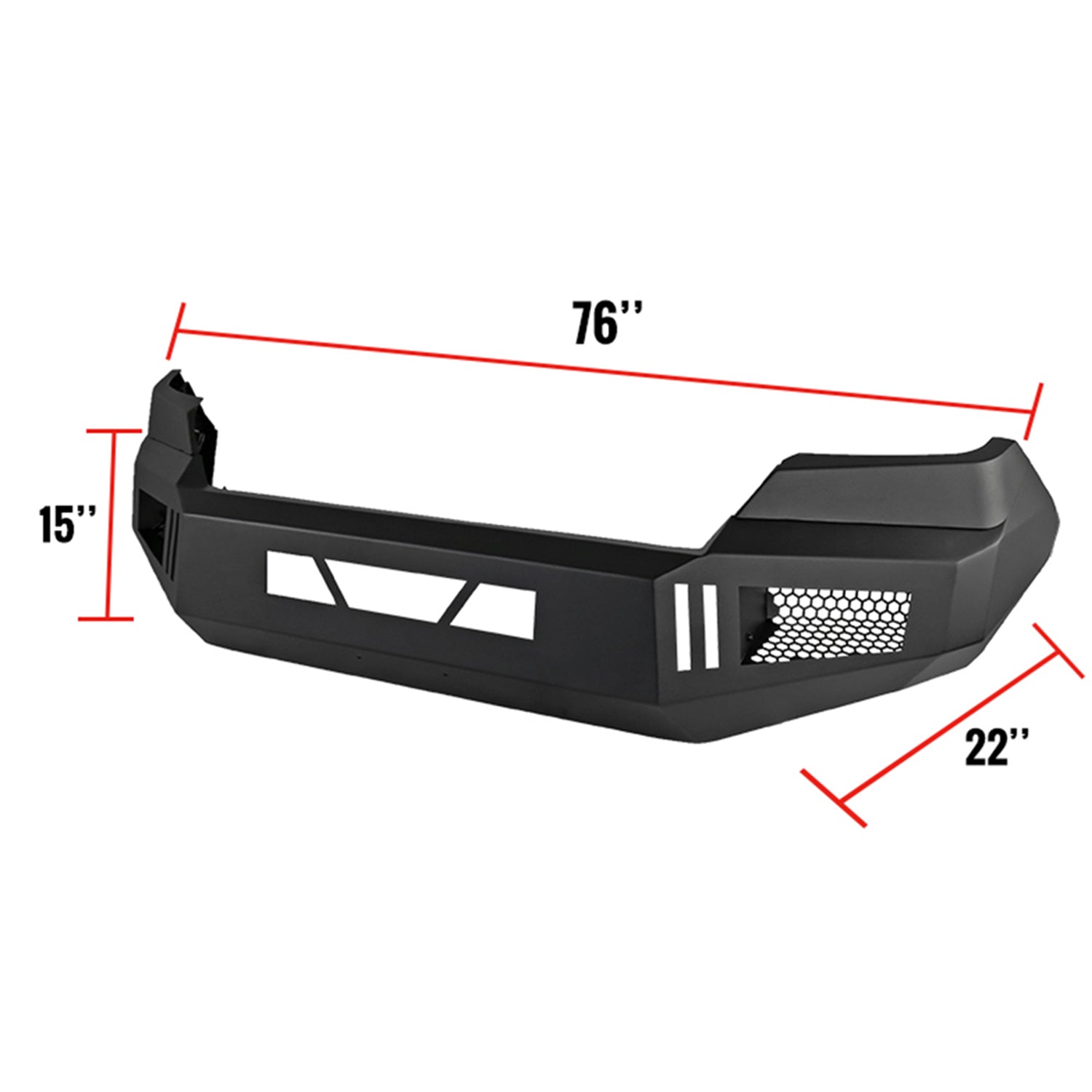 2016-2021 Toyota Tacoma Black Heavy Duty Steel Front Bumper & LED Light Ports