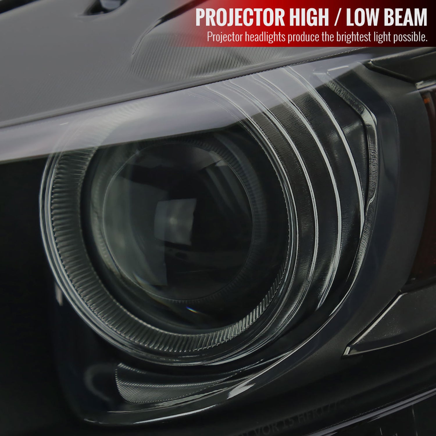 2015-2017 Ford Mustang HID/Xenon LED Turn Signal Projector Headlights Smoke