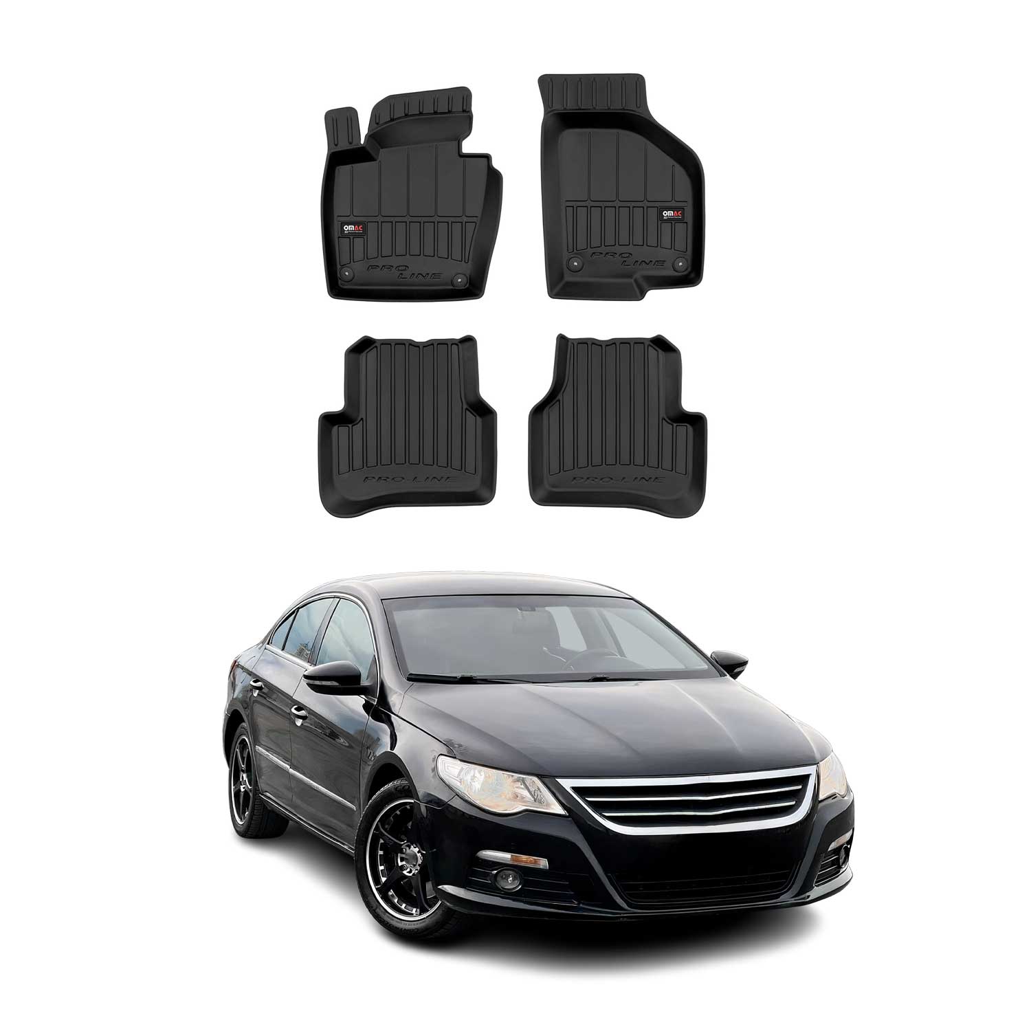 2009-2012 VW Passat CC Premium Floor Mats Liners Full Set All Weather Heavy Duty