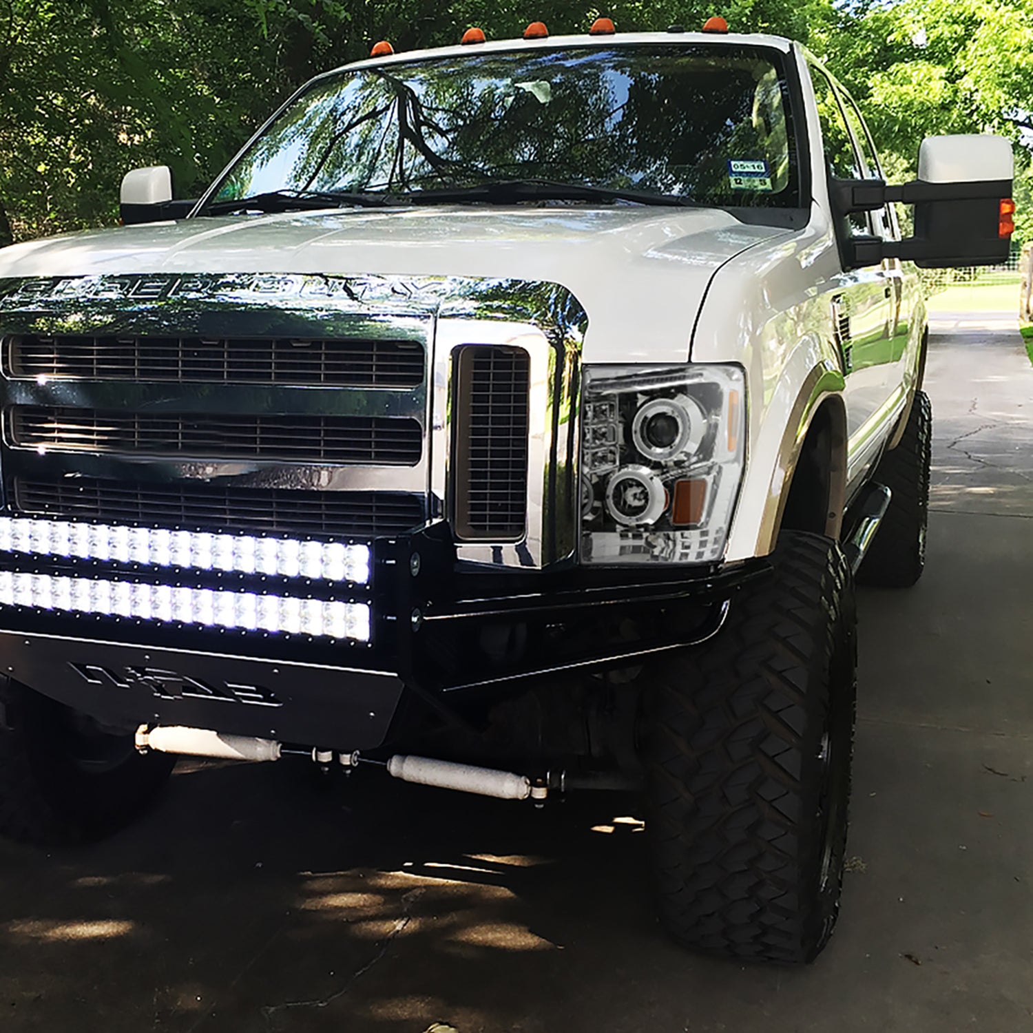 2008-2010 Ford F-250 F-350 F-450 Dual Halo Projector Headlights Chrome/Clear