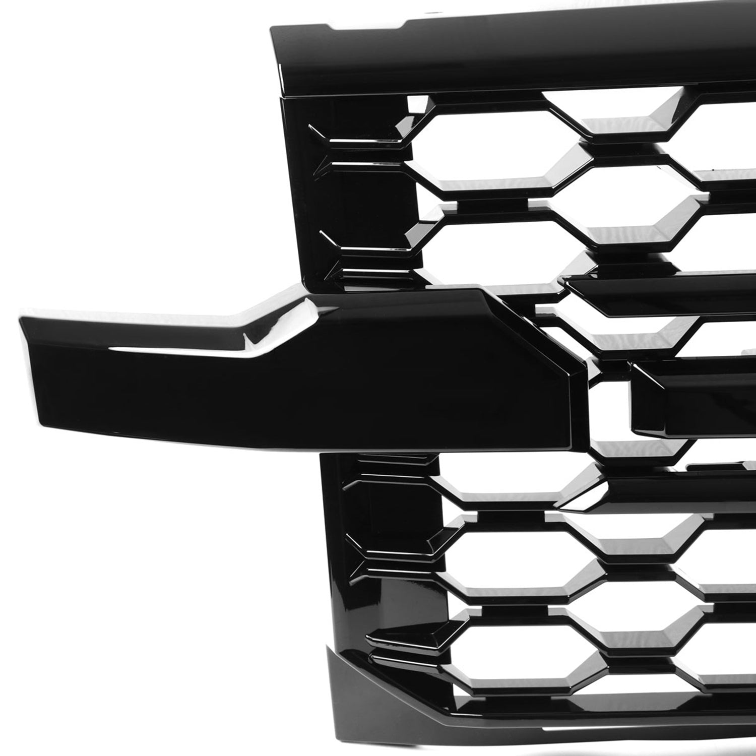 2019-2022 Chevrolet Silverado 1500 WT Glossy Black Honeycomb Hood Grille