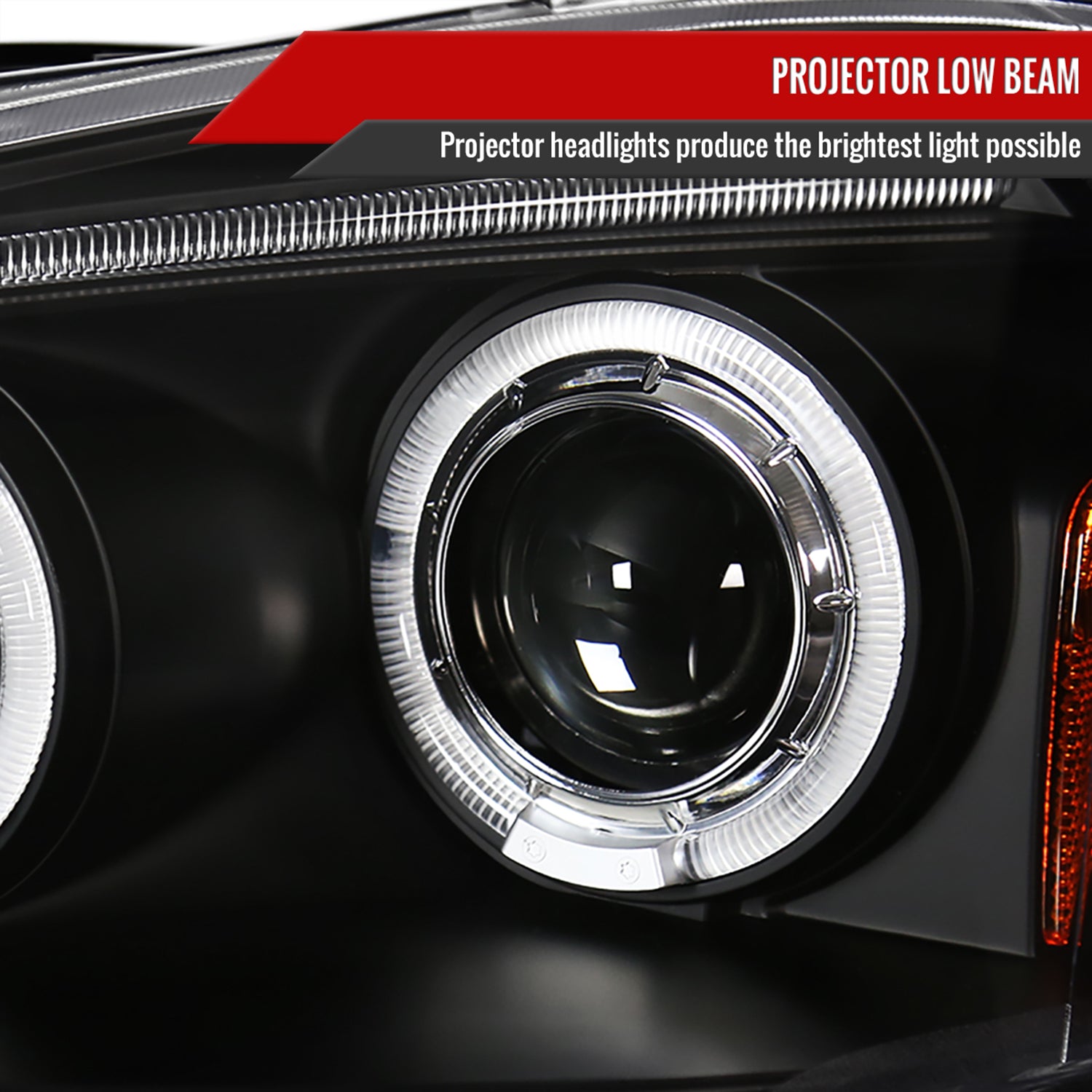 2002-2004 Acura RSX Dual Halo Projector Headlights Matte Black/Clear Lens