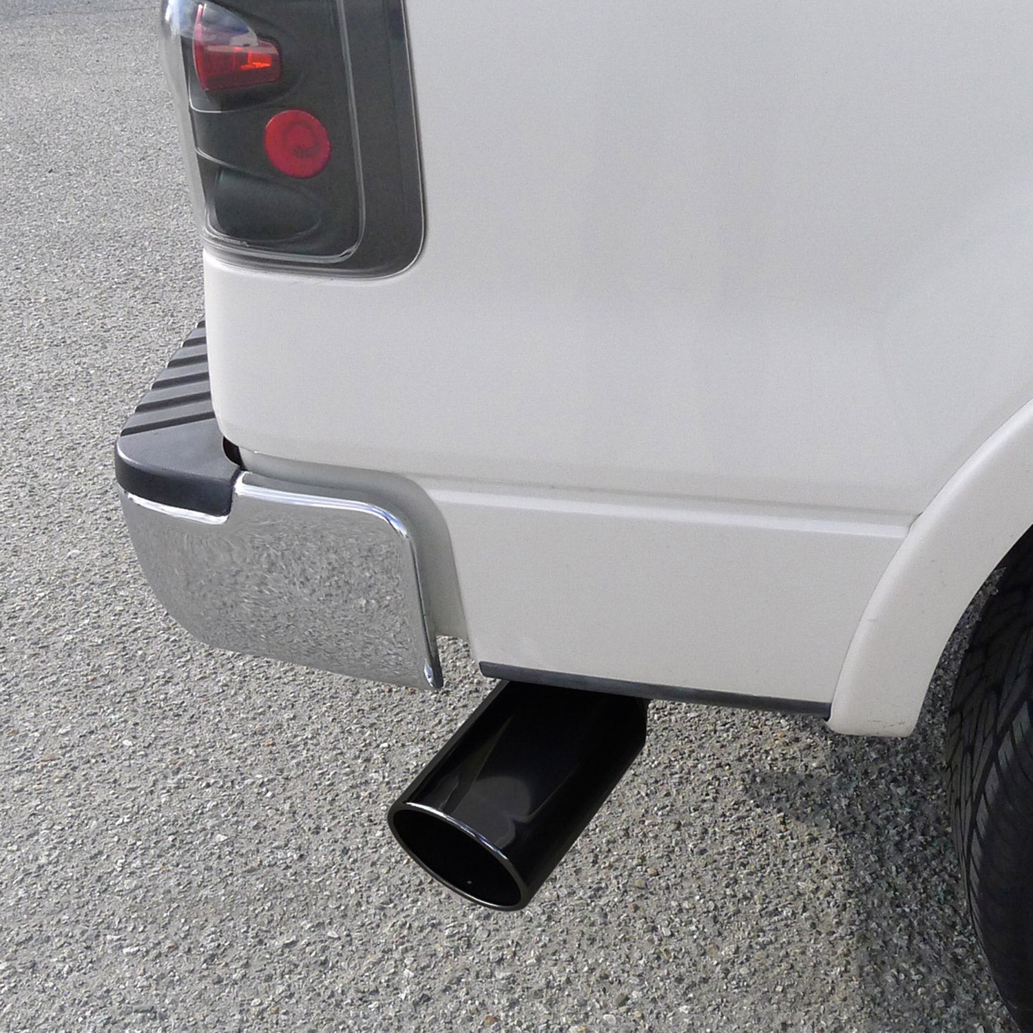 Universal 4" Inlet/8" Outlet Black Stainless Steel Bolt-On Angled Exhaust Tip