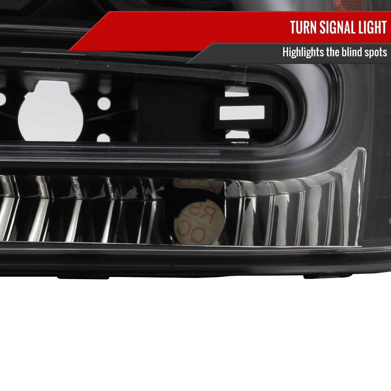 2002-2009 Chevy Trailblazer Projector Headlights LED Light Strip Matt Black
