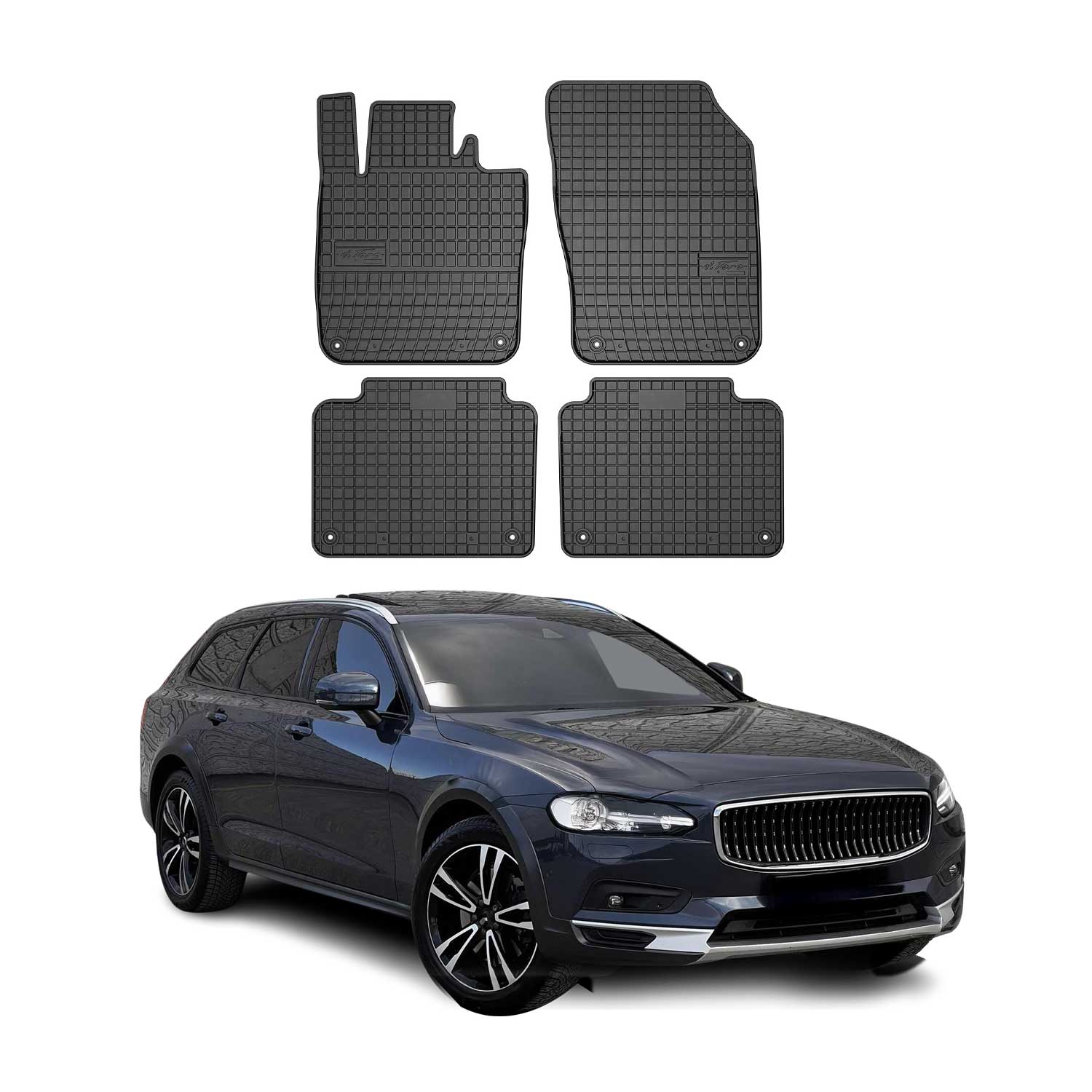 2017-2021 Volvo V90 Floor Mats Liners Full Set All Weather Rubber Black