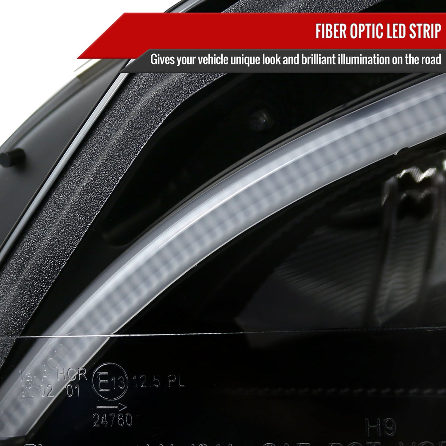 2008-2011 Mercedes W204 C Class Headlights LED Light Bar&LED Signal Black