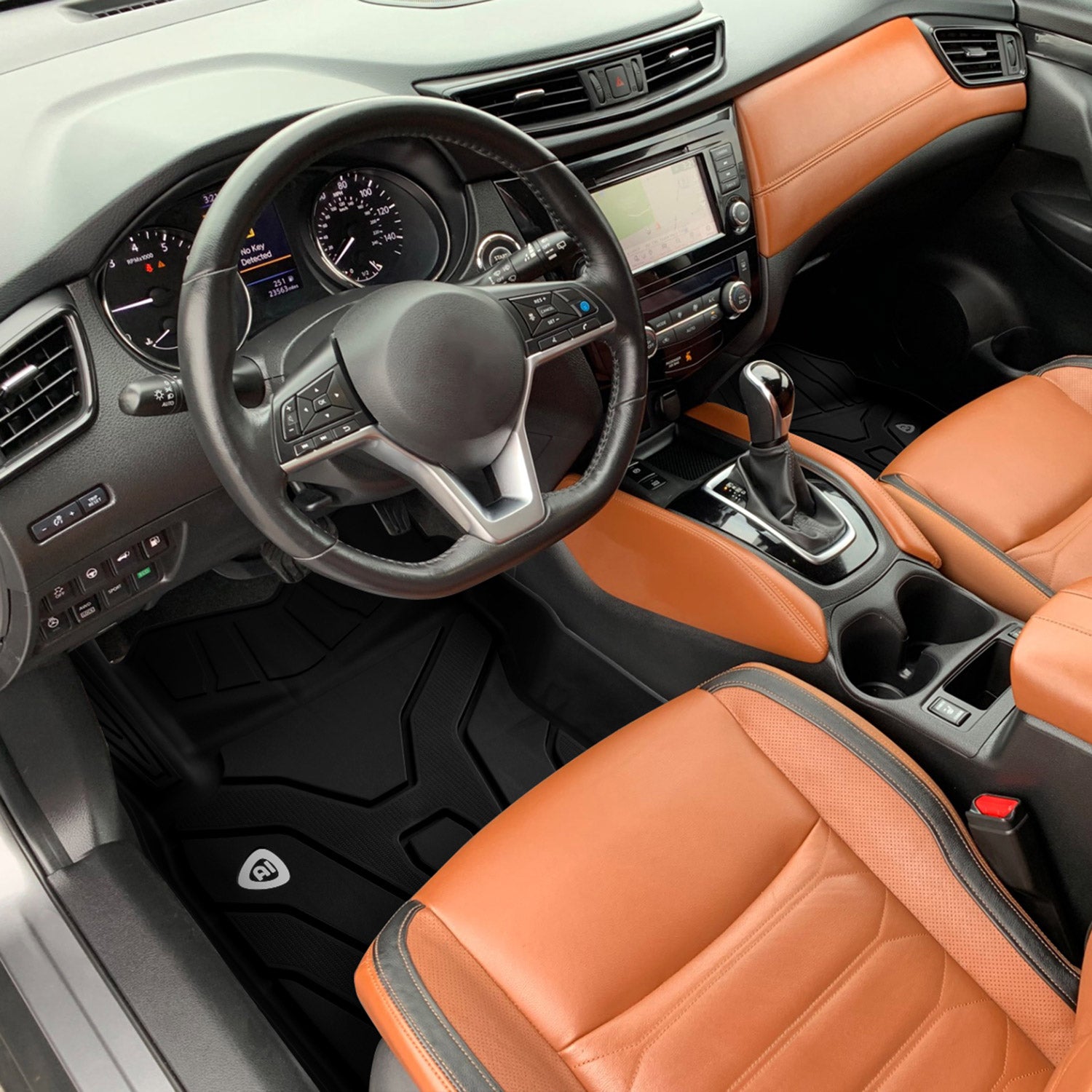 2014-2020 Nissan Rogue All Weather Floor Mats Liner TPE 3Pcs Black