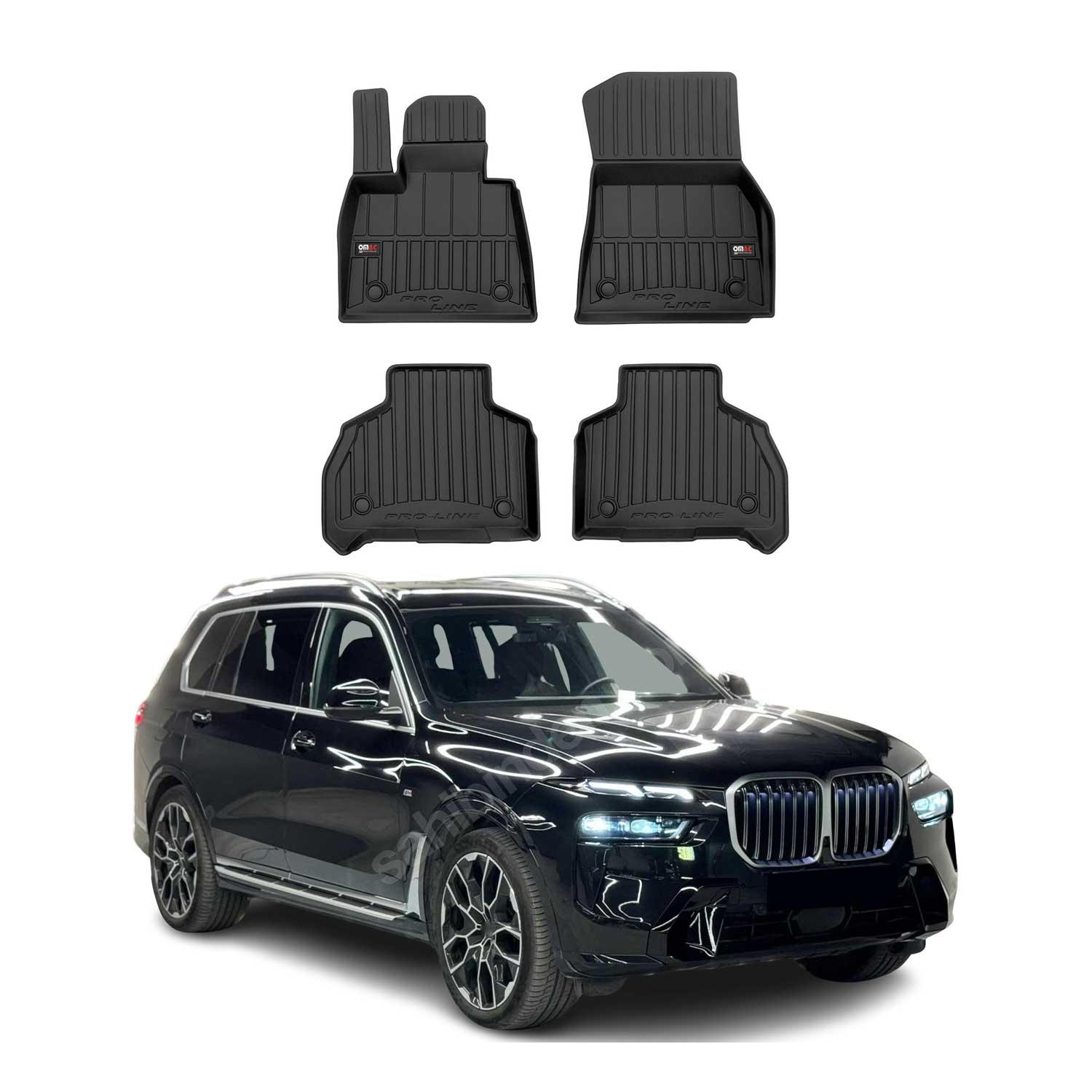 2019-2025 BMW X7 G07 Premium Floor Mats Liners Full Set All Weather Heavy Duty Black