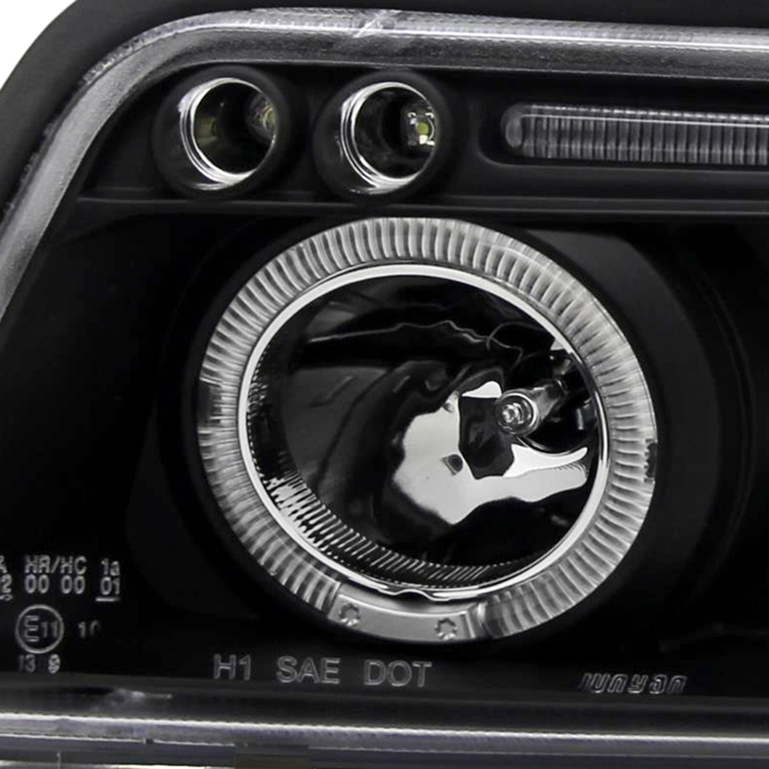 1996-1999 Audi A4 Dual Halo Projector Headlights Matte Black/Clear Lens