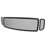 1999-2004 F-250/350/450/550/Excursion Rivet Black Steel 3PC Mesh Grille Insert