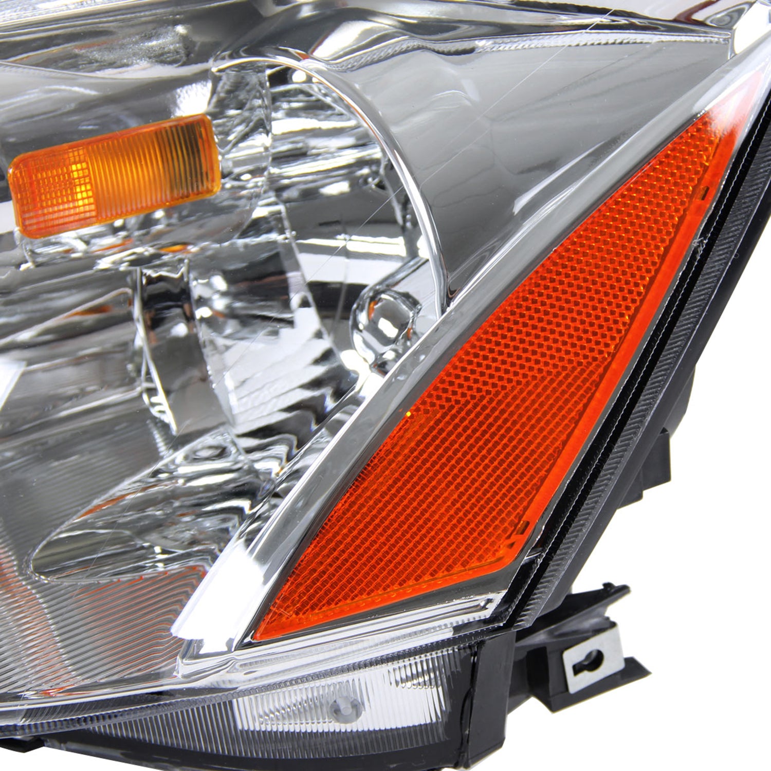 2002-2004 Nissan Altima Crystal Headlights w/ Amber Reflector Chrome/Clear