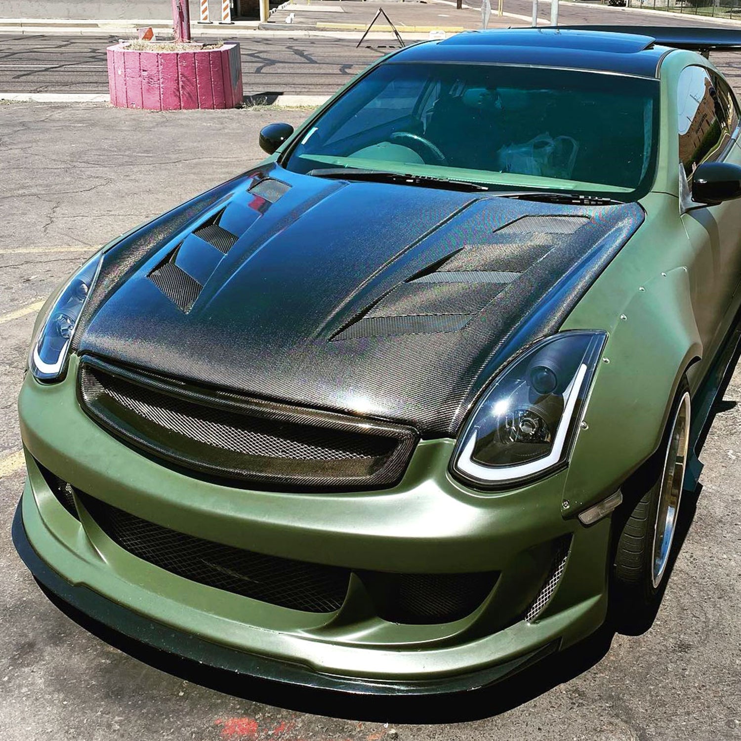 2003-2007 Infiniti G35 Coupe LED Bar Projector Headlights Turn Signals Black