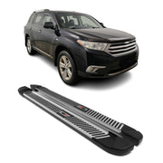 2008-2013 Toyota Highlander Running Boards Side Steps Silver & Black