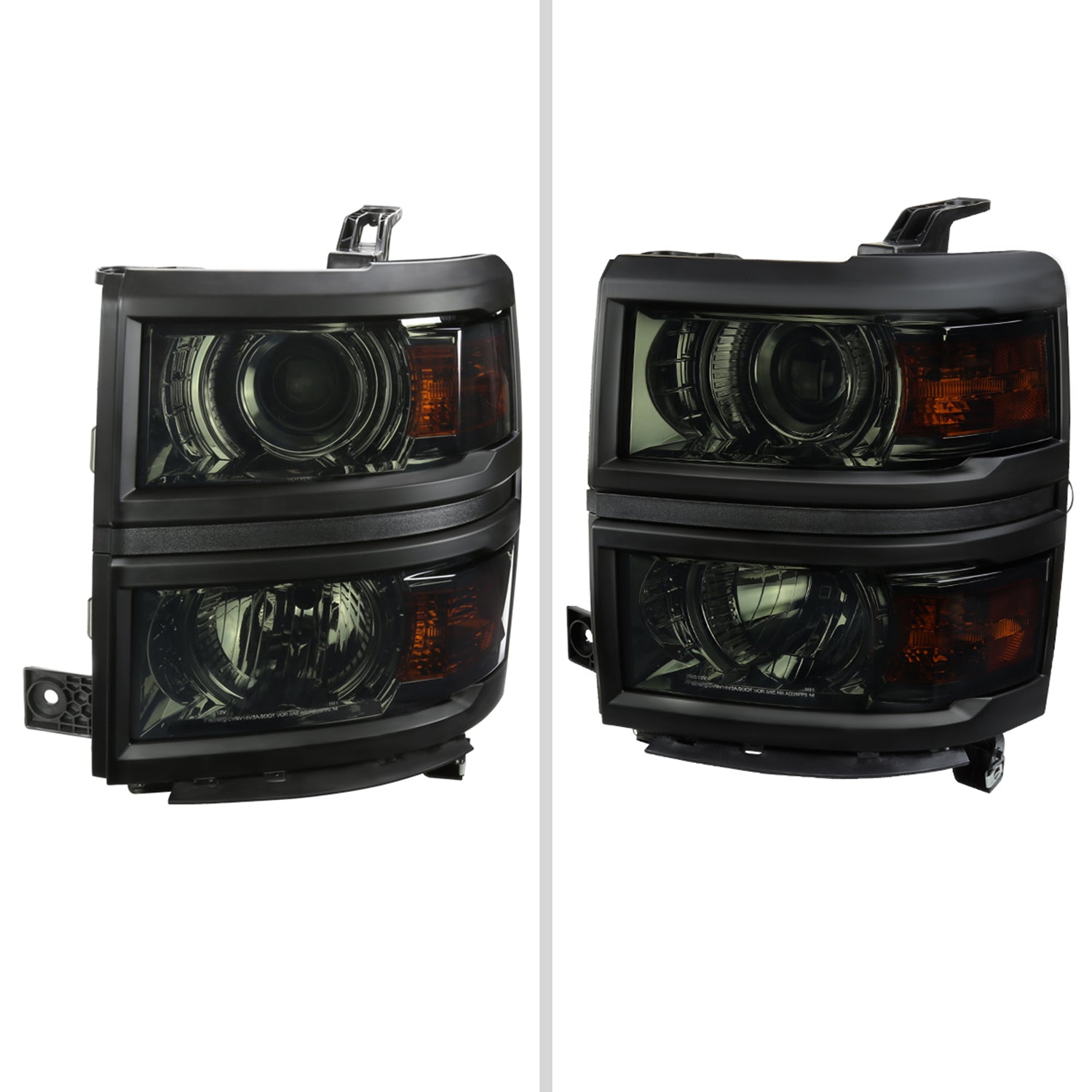 2014-2015 Chevy Silverado 1500 Projector Headlights Chrome/Smoke/Black Trim