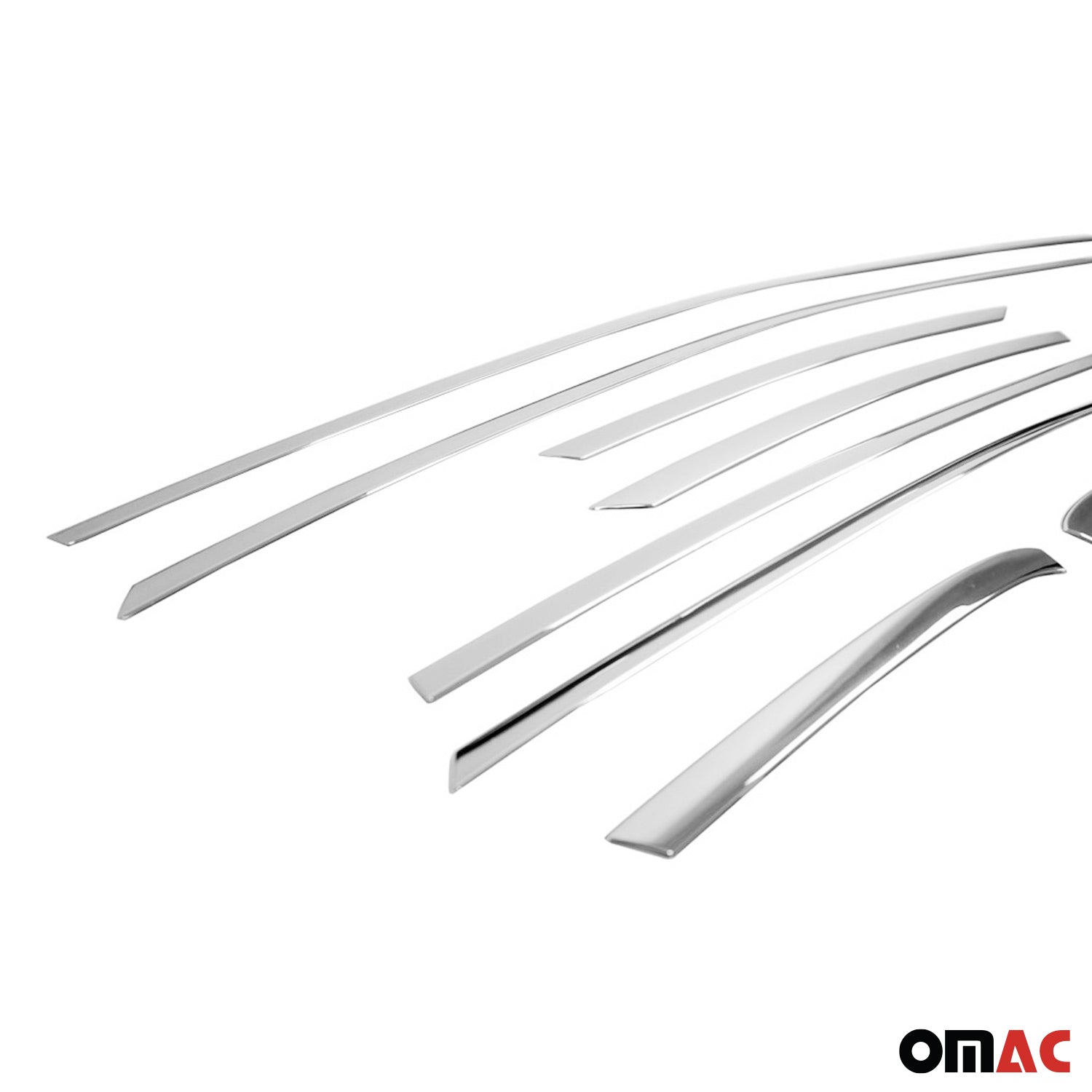 2011-2019 Ford Fiesta Upper Window Molding Trim Streamer Stainless Steel Silver 8 Pcs