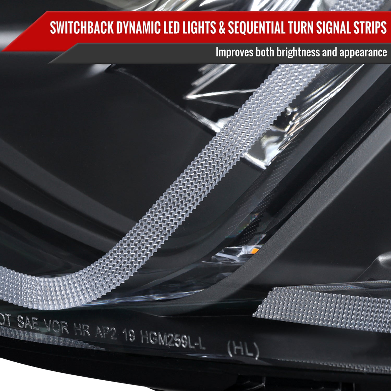 2019-2024 Chevy Malibu Sequential LED Turn Signal Projector Headlights Smoke