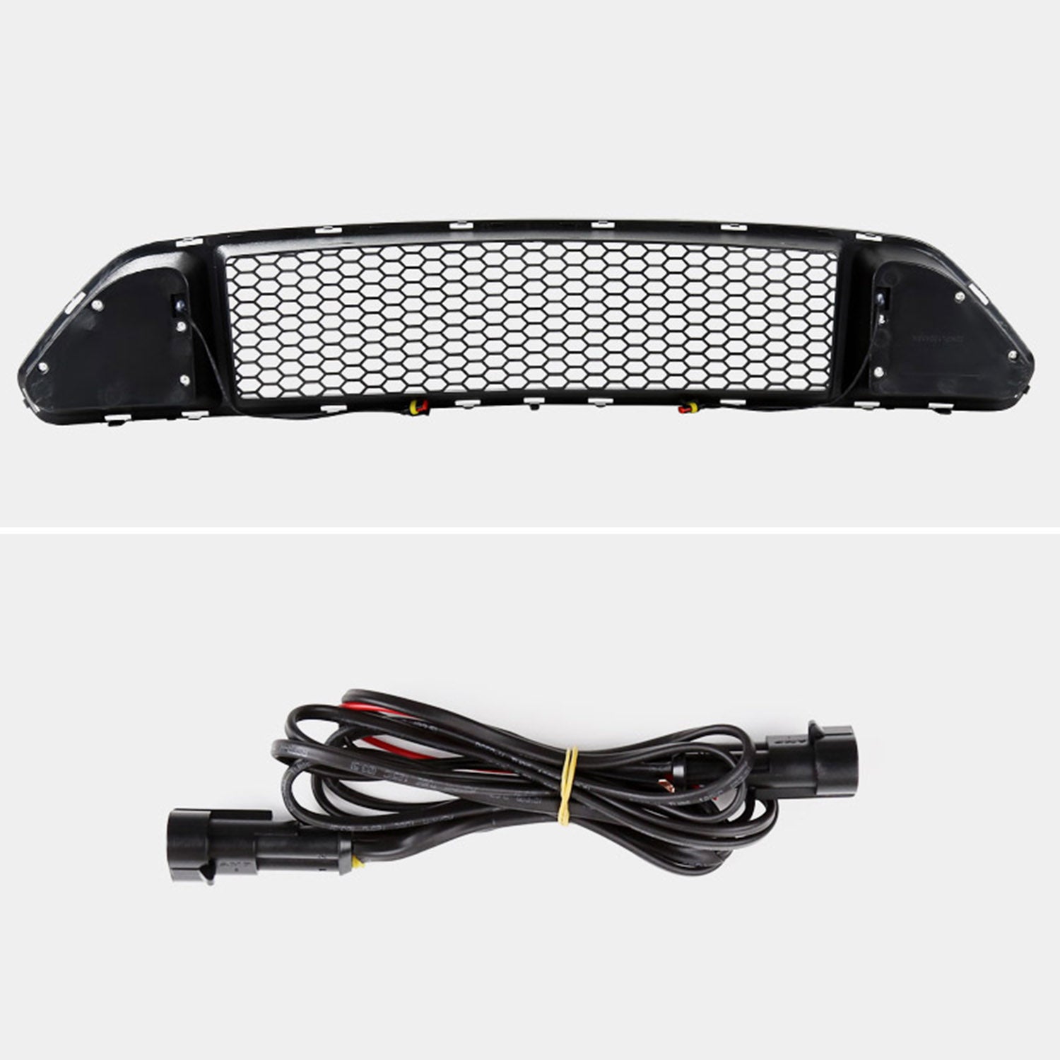 2015-2017 Ford Mustang Black ABS Mesh Grille w/ Dual Integrated LED Bar
