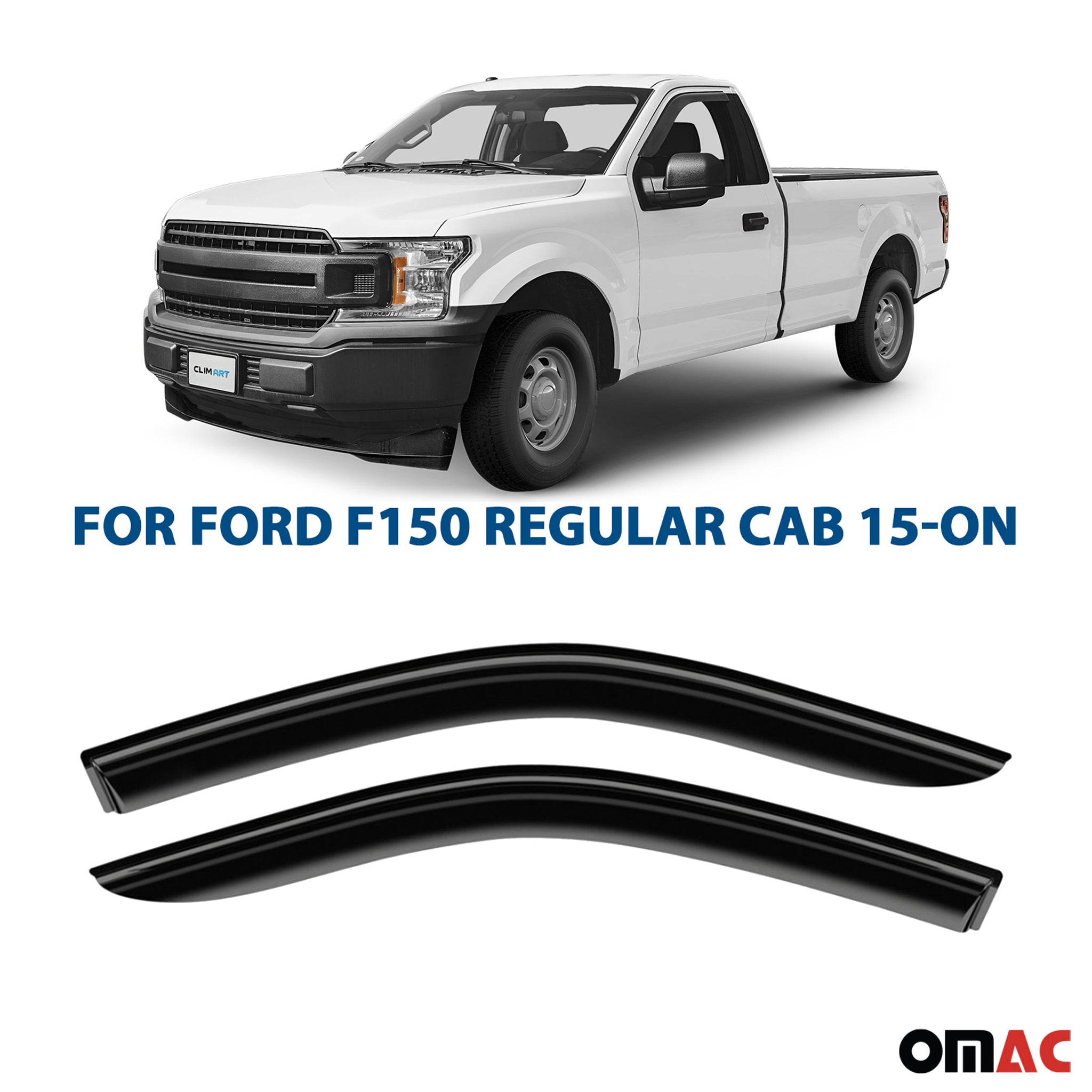 Clim Art Wind Deflectors for Ford F150 Raptor F250 F550 SuperDuty 2017-2025 2Pcs