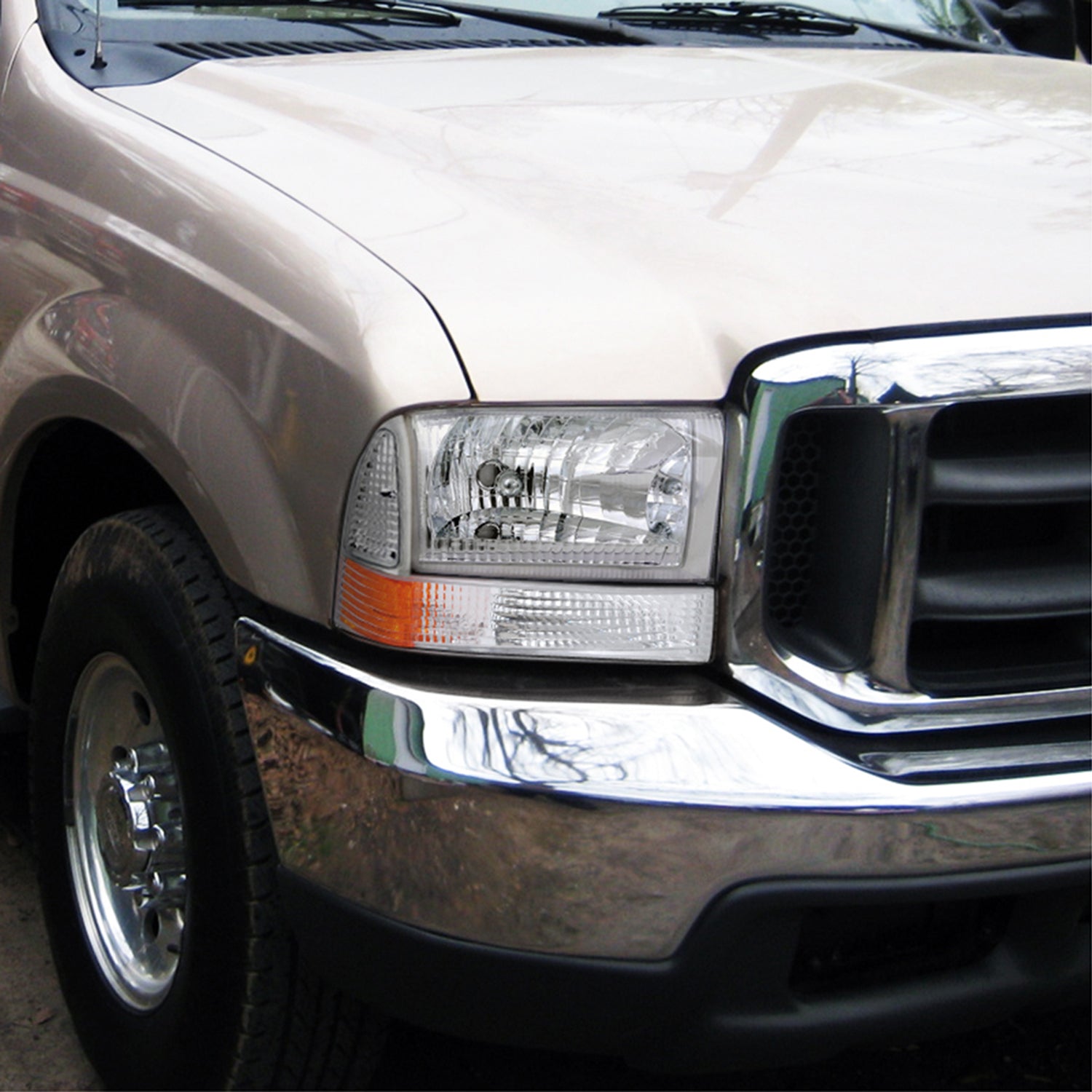 1999-2004 Ford F-250/F-350/F-450/F-550/Excursion Corner Lights Chrome/Clear