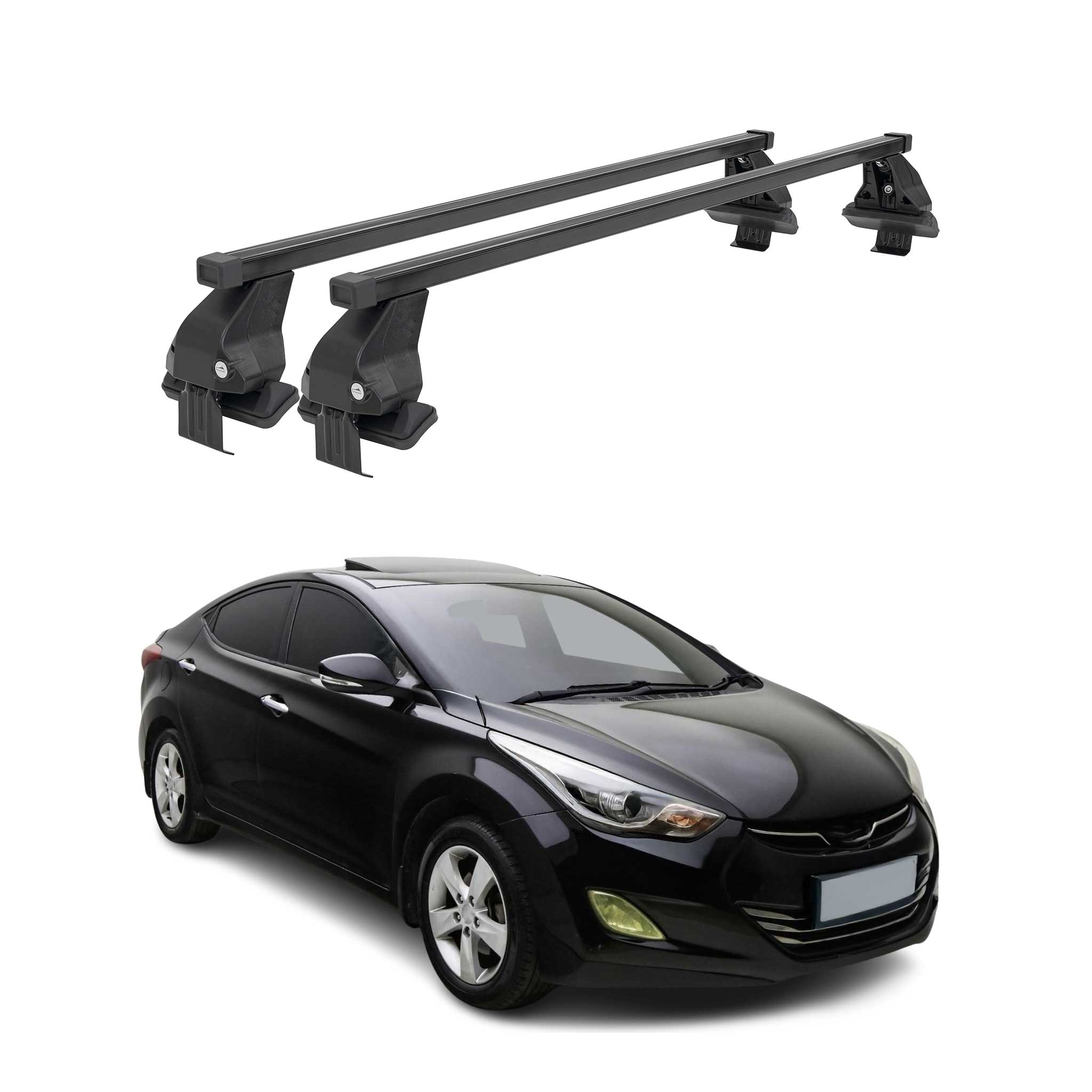 2011-2016 Hyundai Elantra Sedan Roof Rack Cross Bars Black
