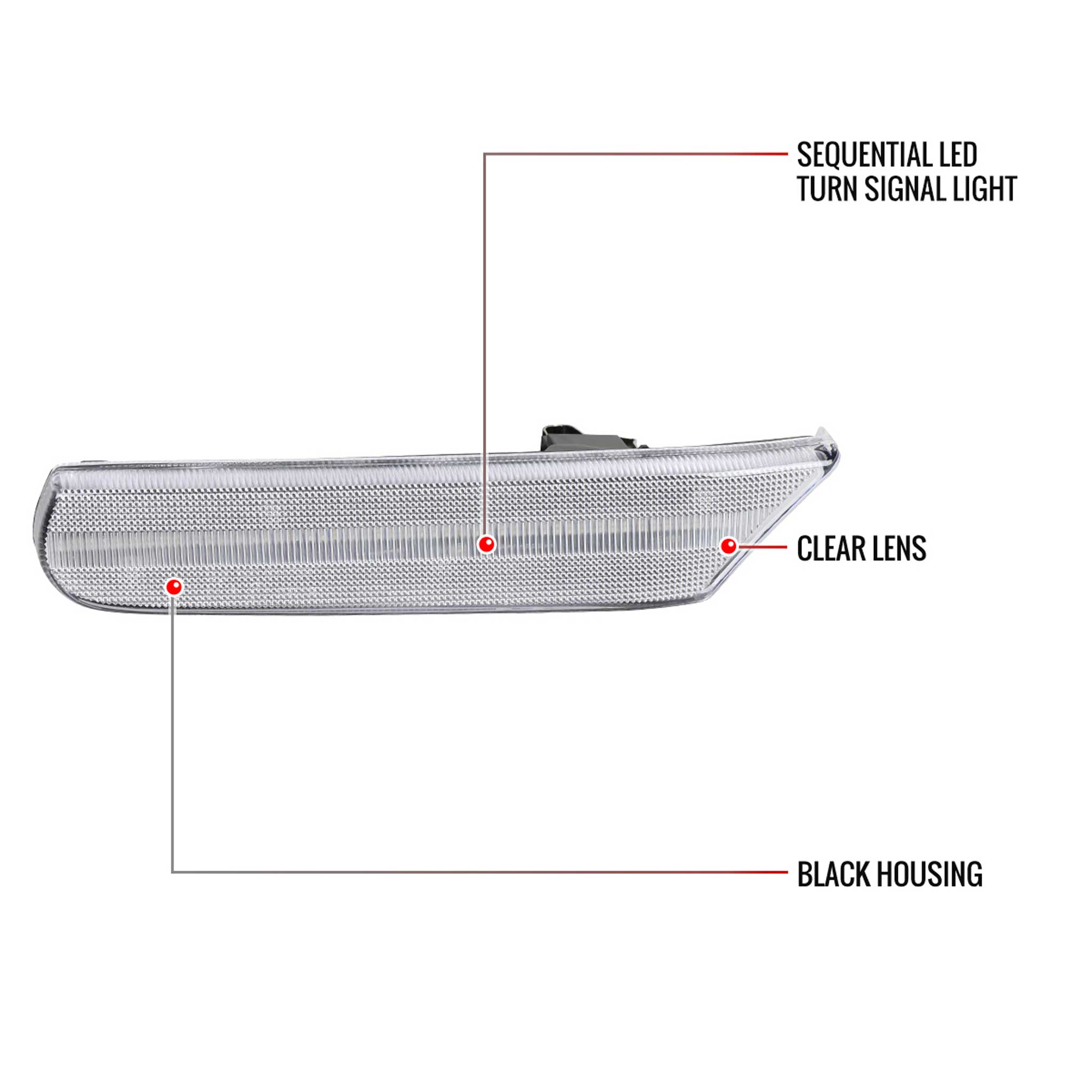 For Porsche 911 986/996 1997-2006 LED Turn Signal Light Clear Lens Sequential