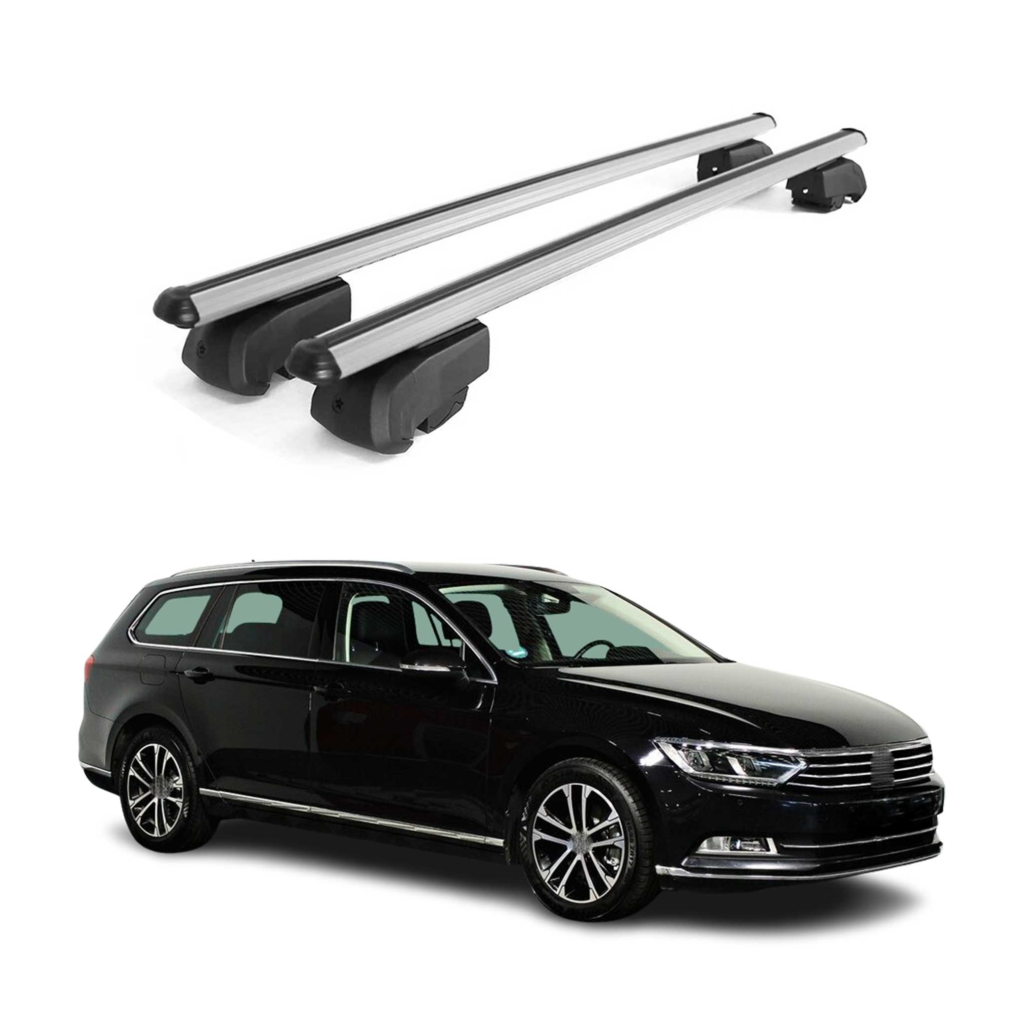 2015-2019 VW Passat B8 Variant Roof Rack Cross Bars Silver