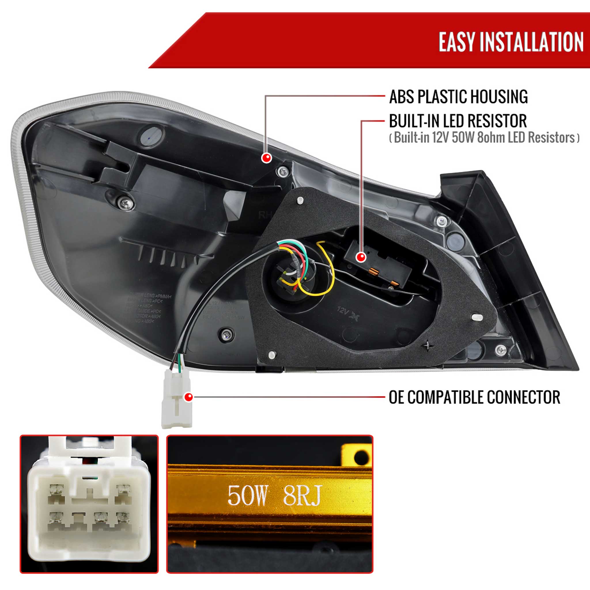 For Subaru WRX STi 015-2021 LED Tail Light Sequential Red Signal Matte Black Clear Brake Reverse Strip