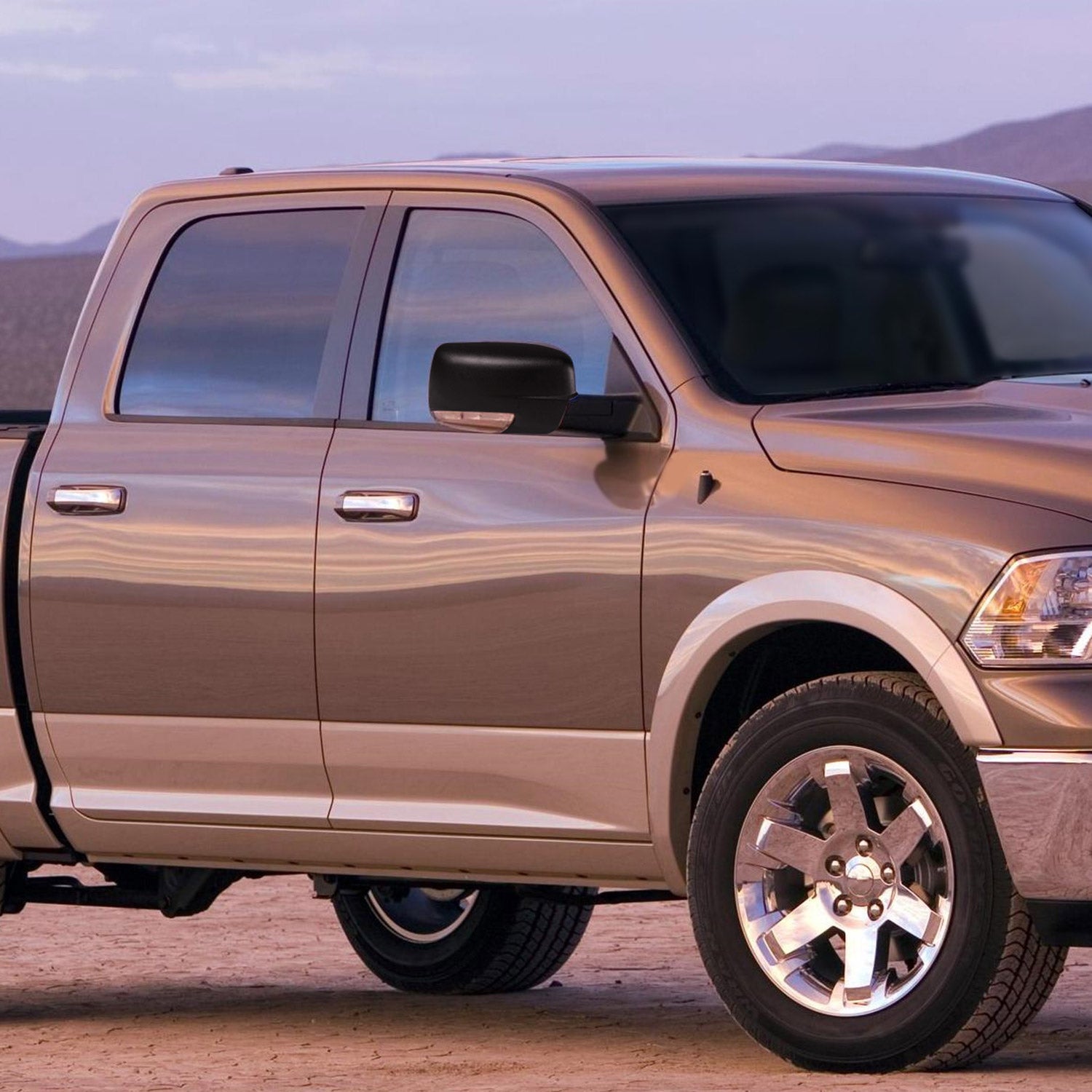 2009-2012 Dodge RAM Black Heated Side Mirror Turn & Puddle Light Passenger
