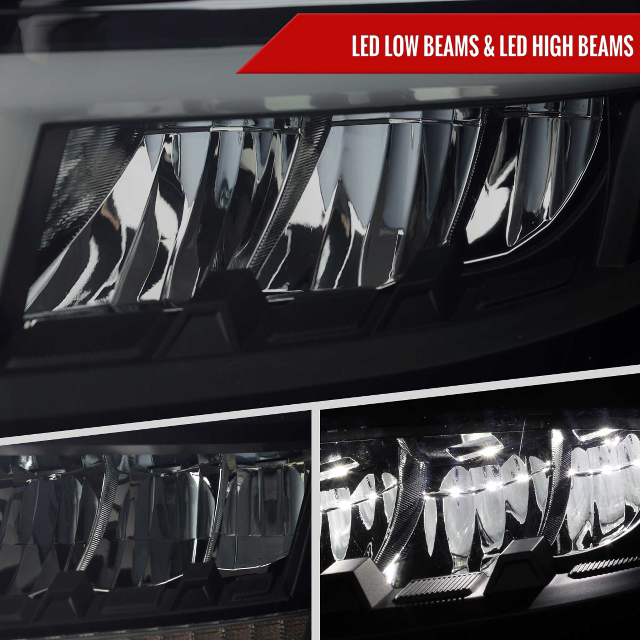 For Chevrolet Tahoe 2015-2020 Full LED DRL Sequential Headlights Matte Black Housing Smoked Lens