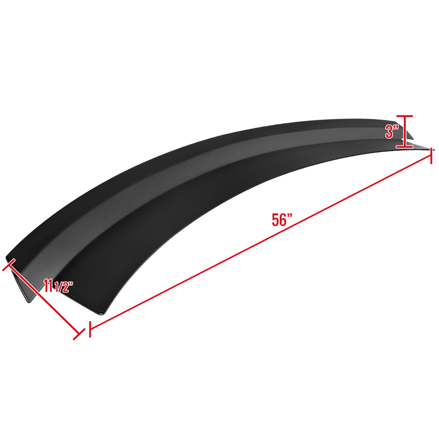 2015-2022 Ford Mustang Matte Black ABS Rock Style Rear Spoiler