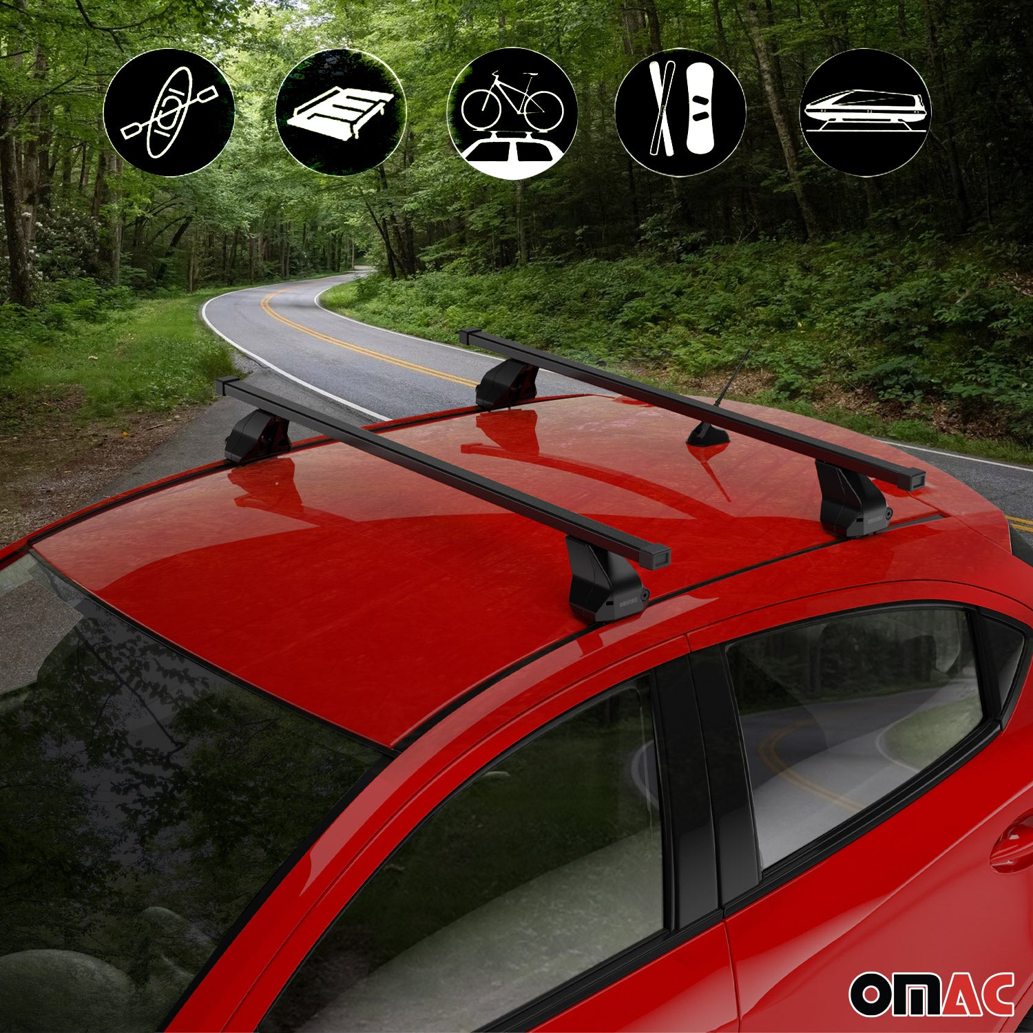 2021-2025 BMW 3 Series G20 Sedan 2019-2025 / M3 G80 Roof Rack Cross Bars Black