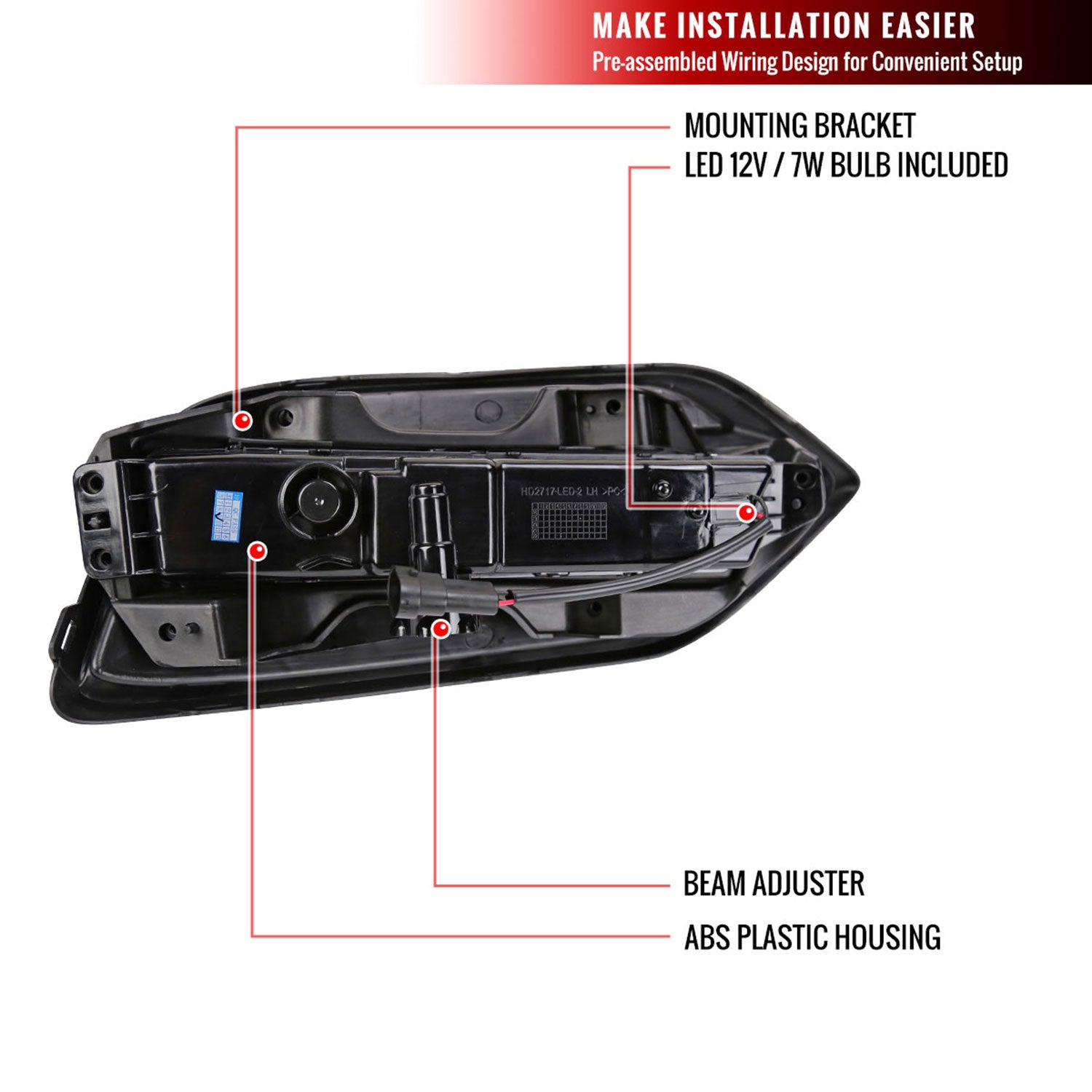 2019-2020 Honda HR-V LED Projector Fog Lights Kit Chrome Housing/Clear Lens