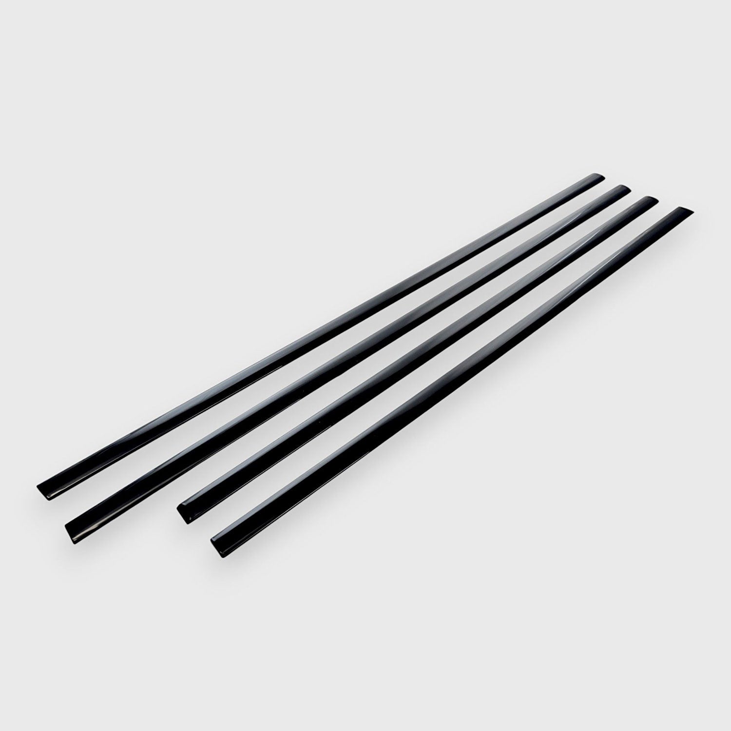 2014-2025 Chevrolet Silverado 1500 Side Door Molding Trim Set Gloss Black 4Pcs ABS Plastic