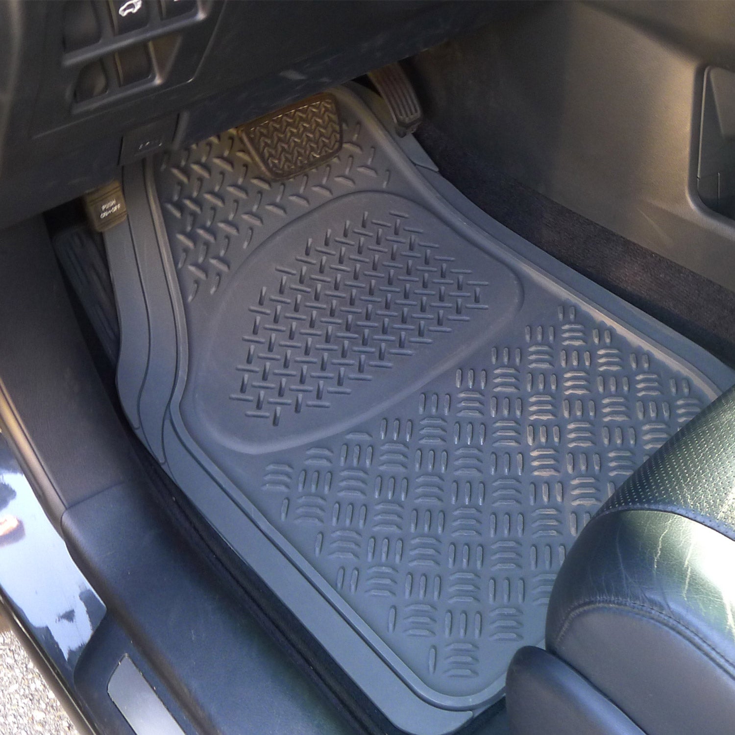 Universal fit Rubber Car Floor Mats Trunk Cargo Liner All Weather 5Pcs Gray