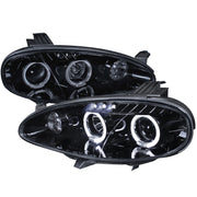 2001-2005 Mazda Miata MX-5 Dual Halo Projector Headlights Glossy Black/Smoke