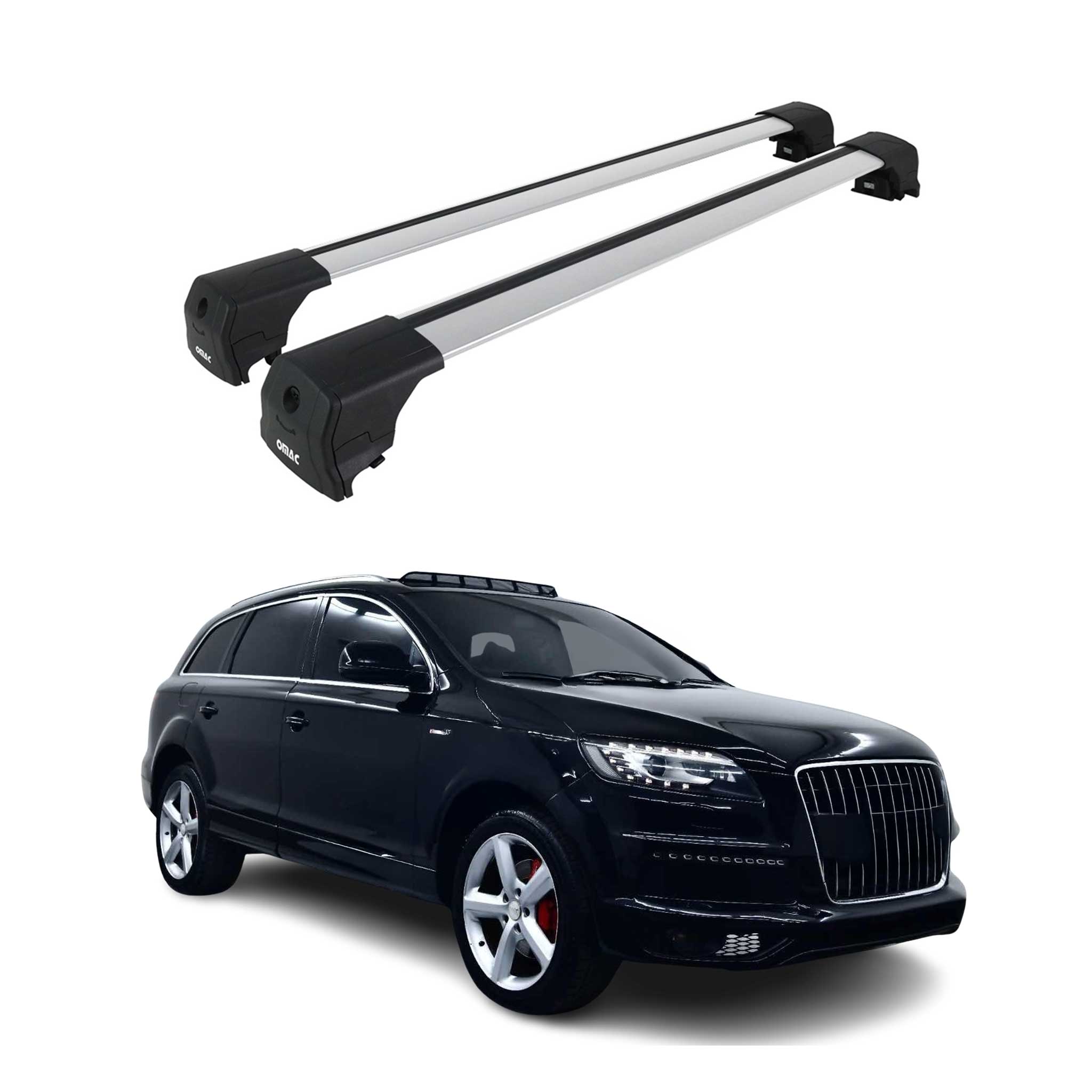 2007-2015 Audi Q7 Roof Rack Cross Bars Silver
