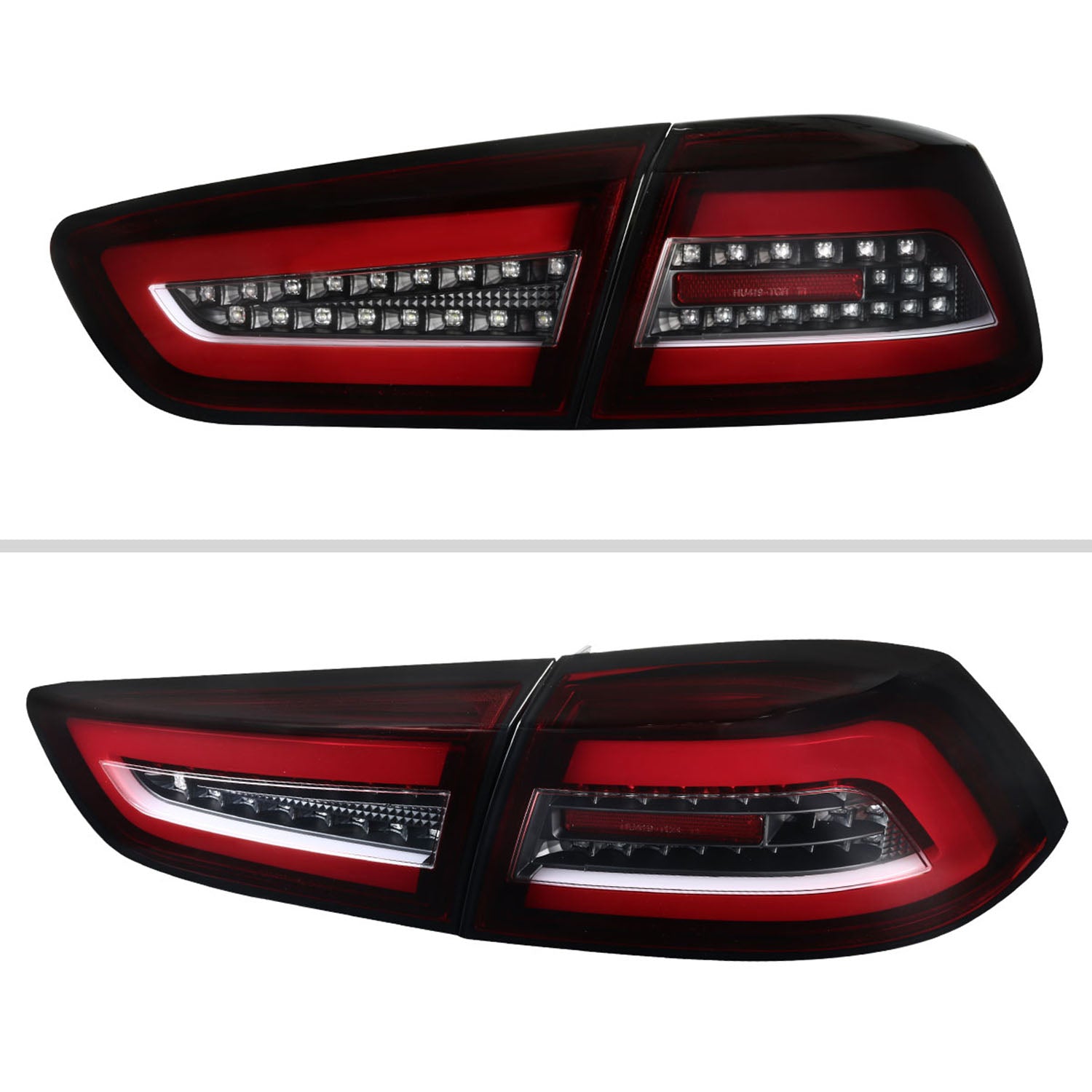 2008-2017 Mitsubishi Lancer / Lancer EVO X Red Bar LED Tail Lights Black/Red