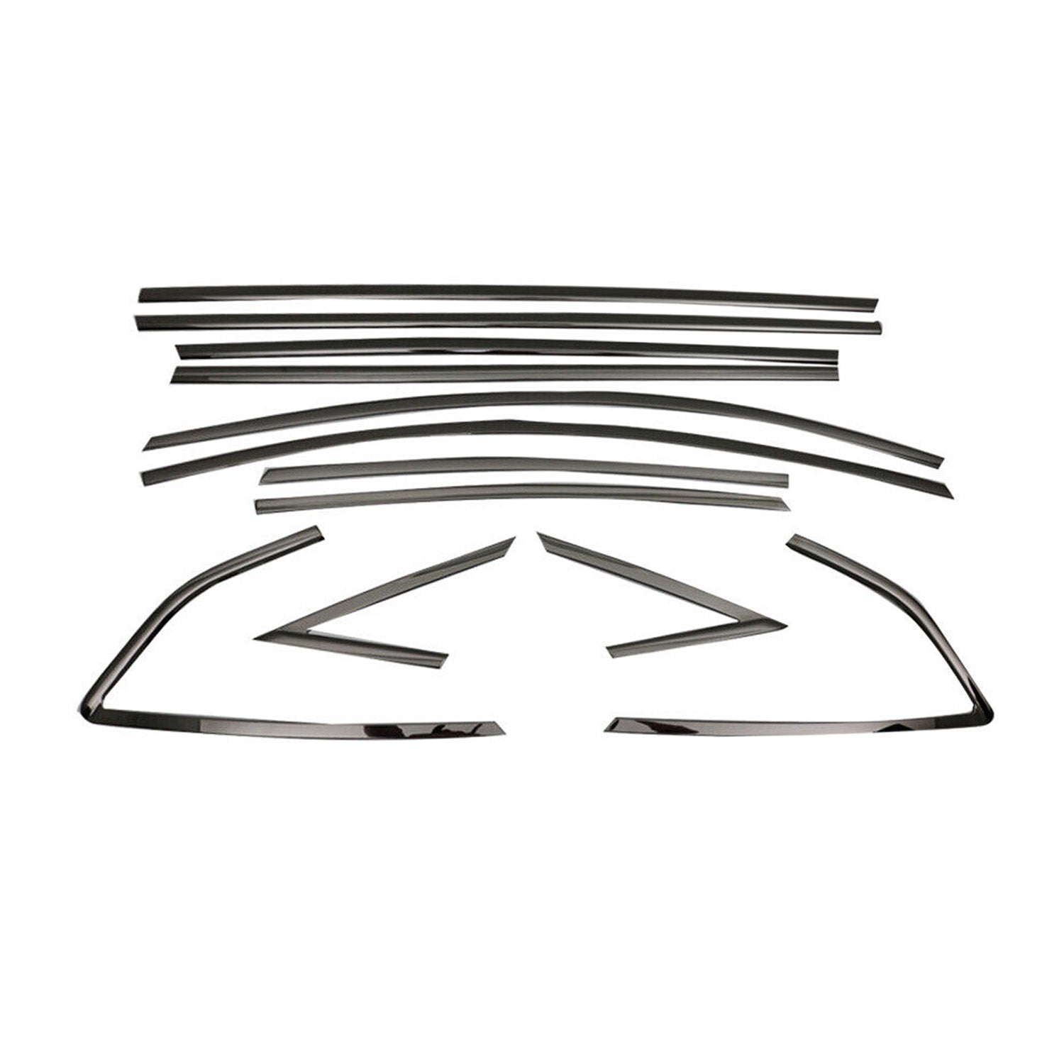 2012-2018 Ford Focus Hatchback Window Molding Trim Streamer Stainless Steel Dark 12Pcs